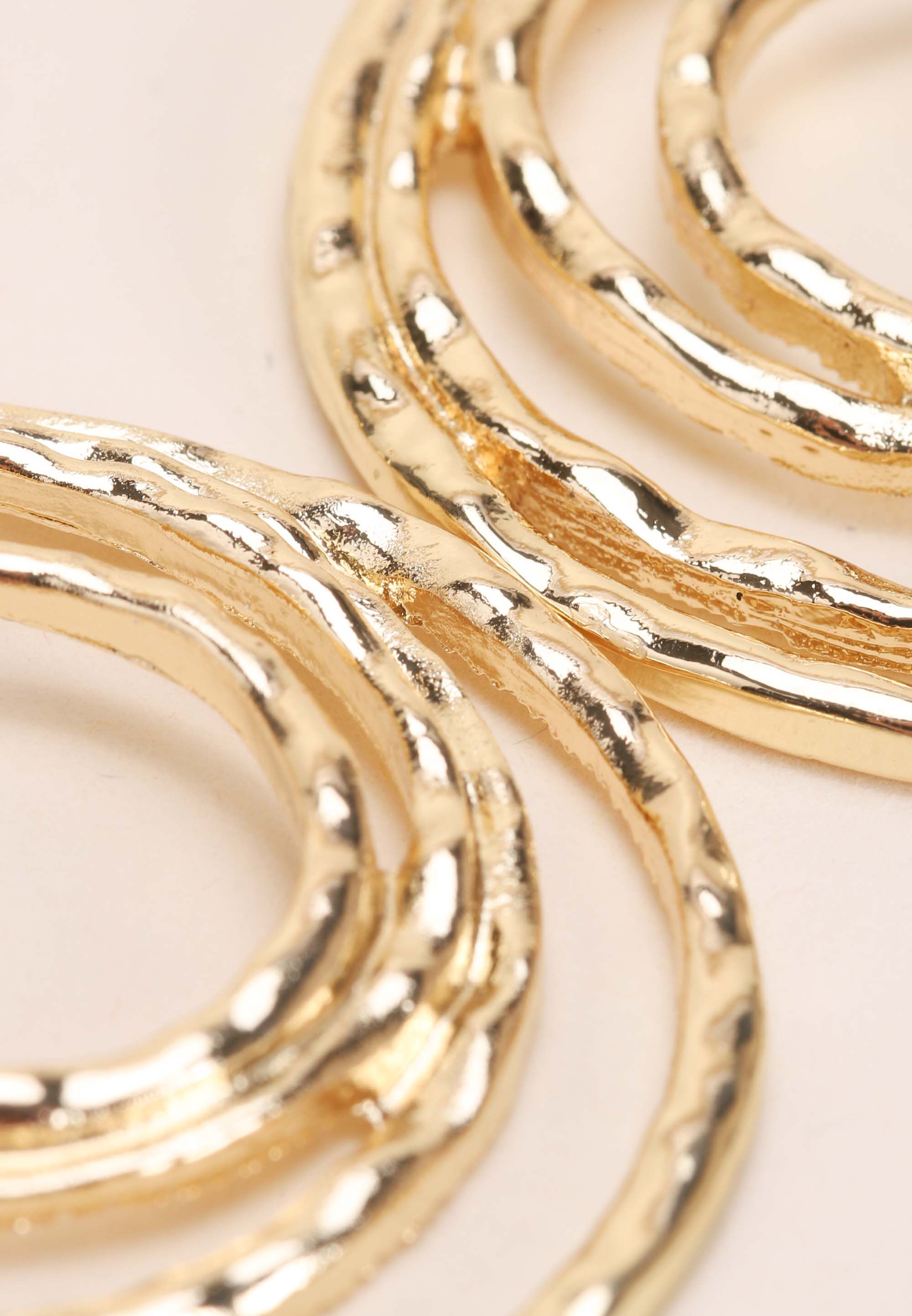 Womens Gold Spiral Drop Earrings