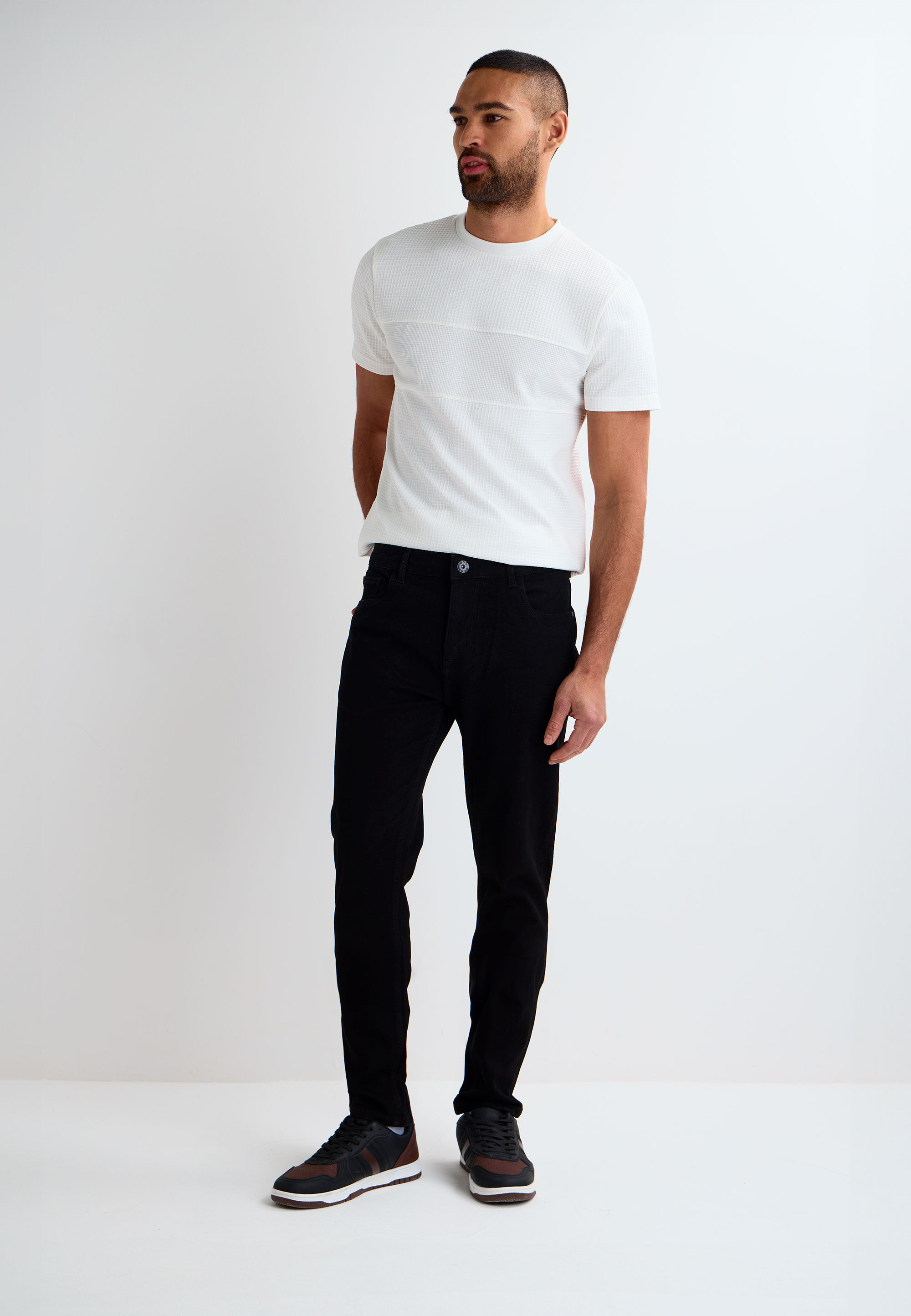 Mens Black Stretch Slim Jeans