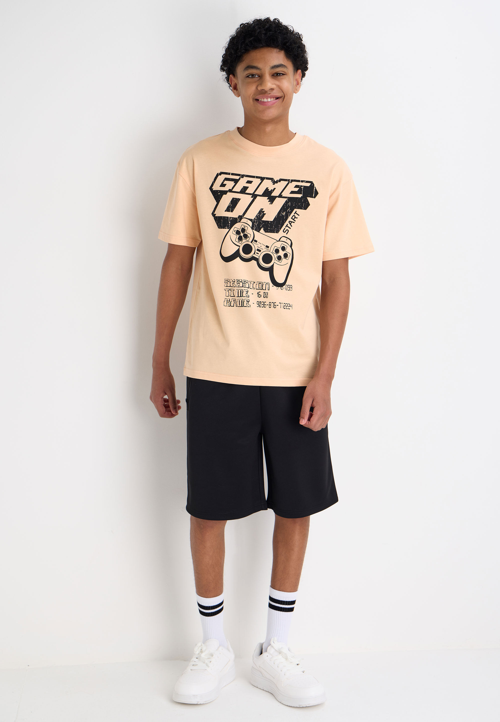Older Boys Black Tricot Drawstring Casual Shorts