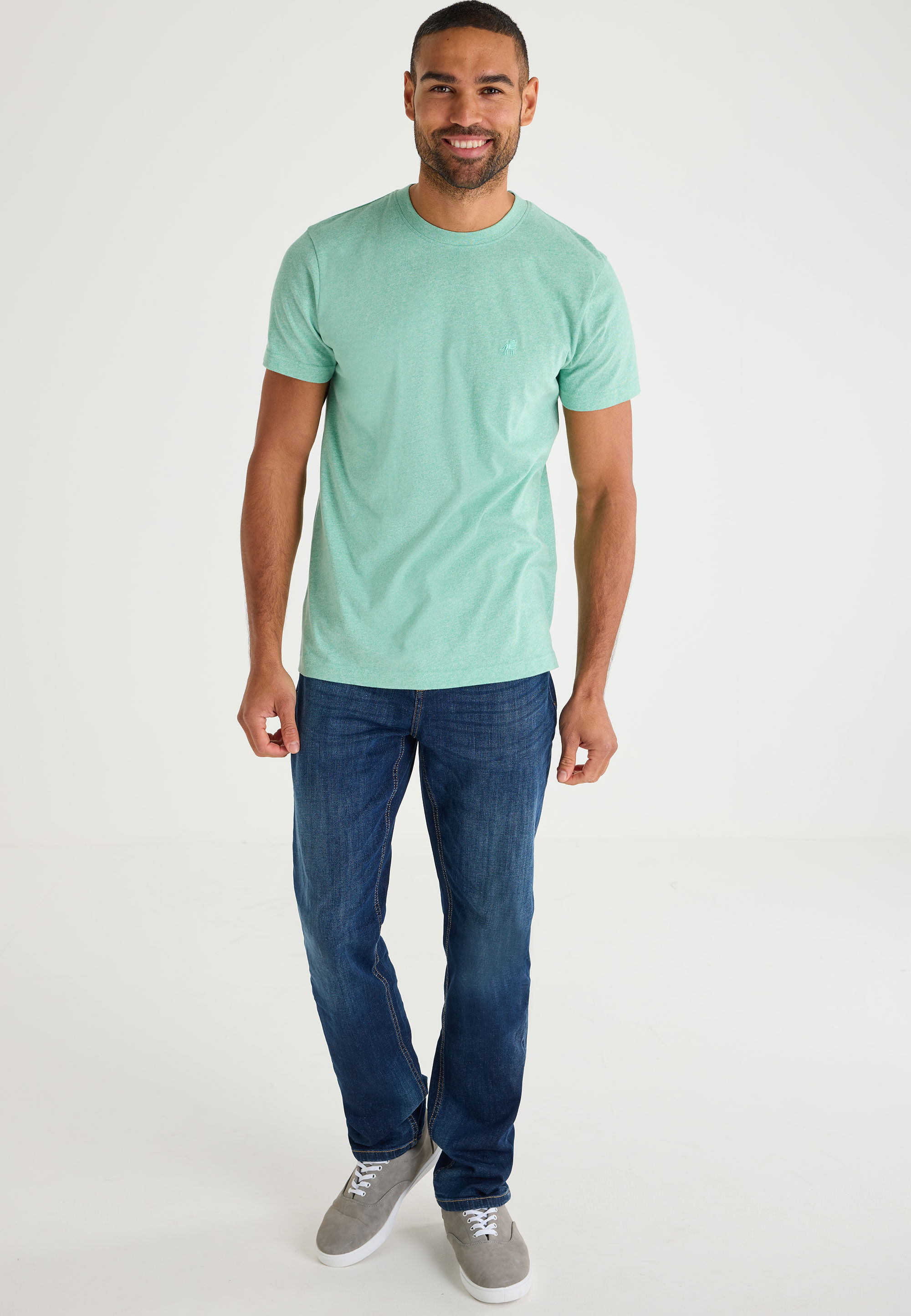 Mens Green Plain Grindle T-Shirt