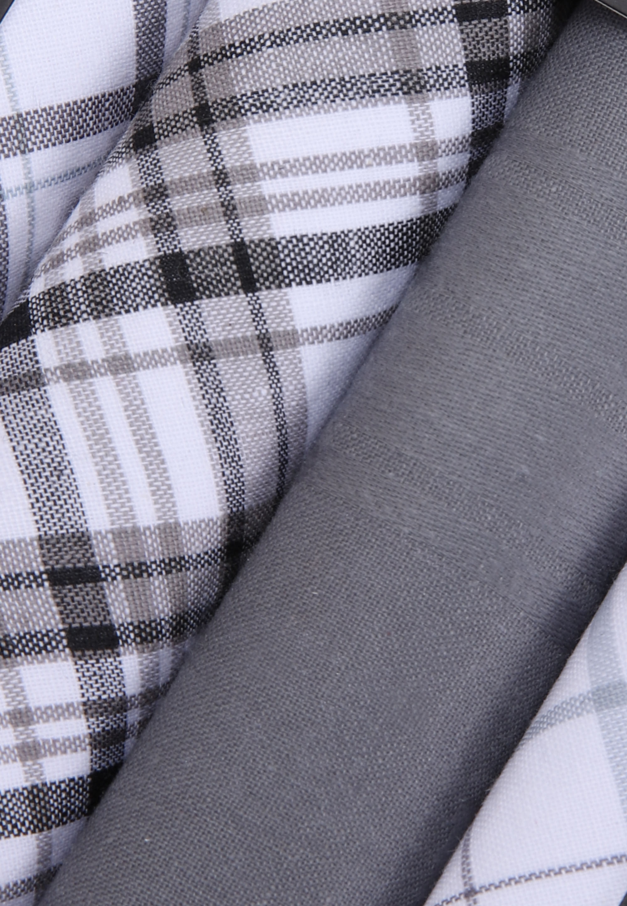 Mens 4pk White & Grey Check Cotton Handkerchiefs