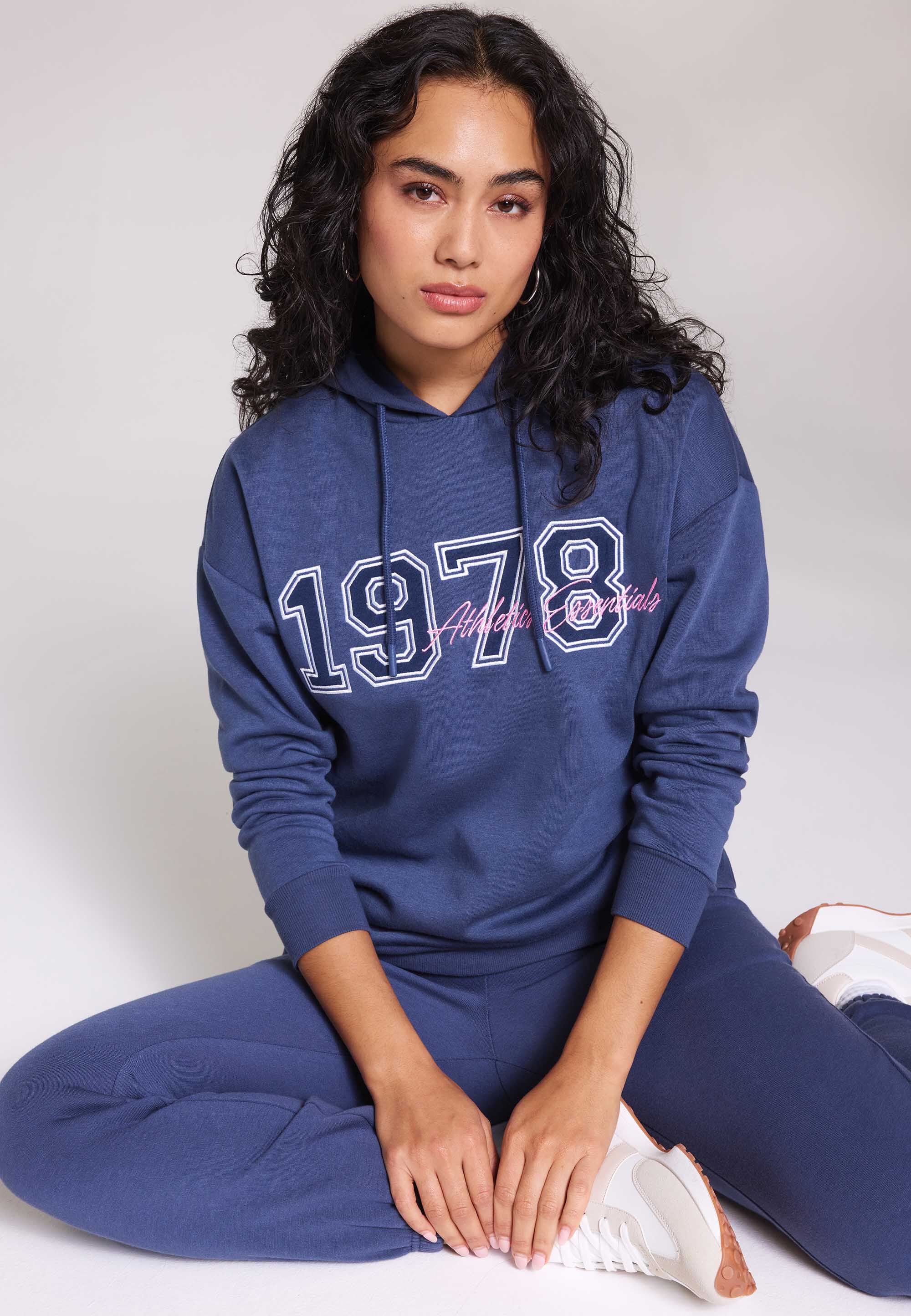 Womens Navy 1978 Slogan Hoodie