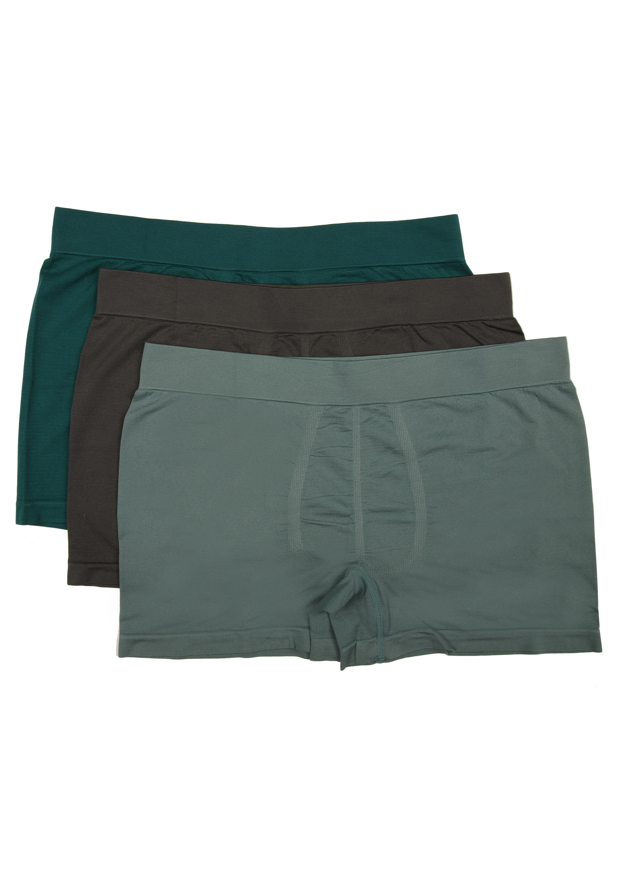 Mens 3pk Green Seamfree Trunks