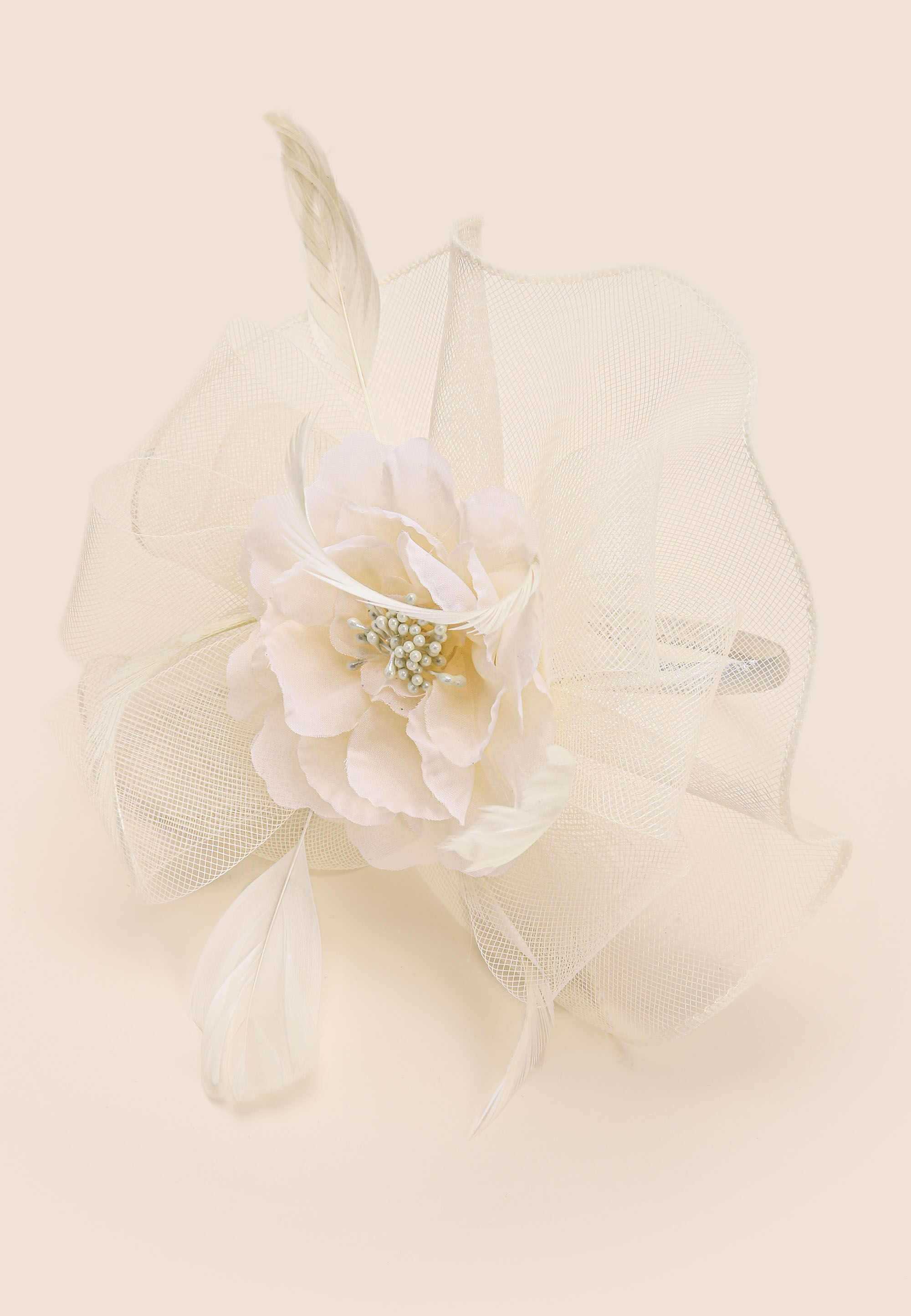 Womens Cream Flower Fascinator Headband