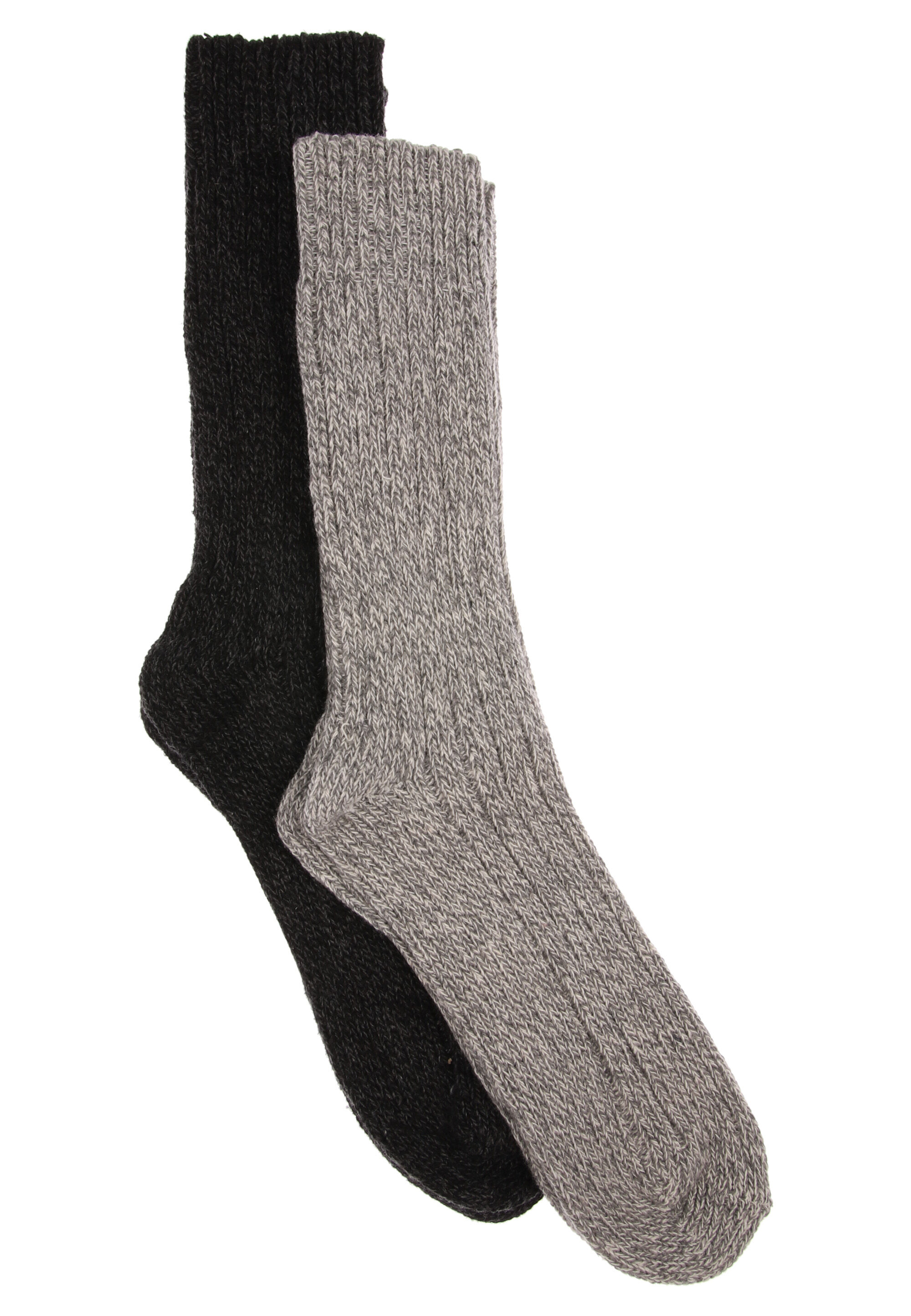 Mens 2pk Charcoal Ribbed Socks