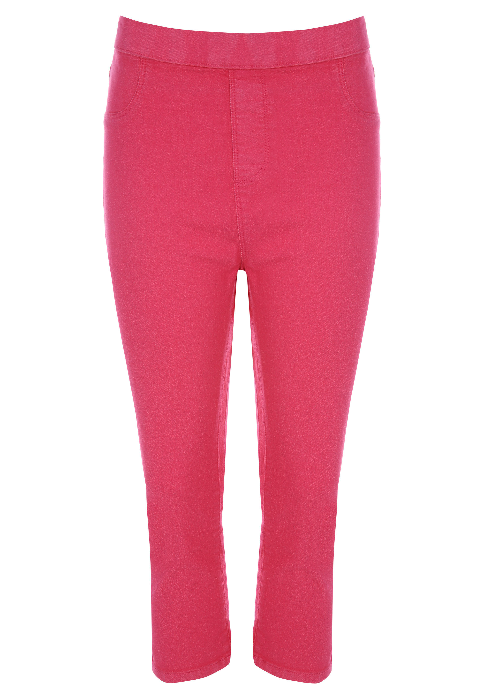 Womens Pink Plain Kate Cropped Jeggings