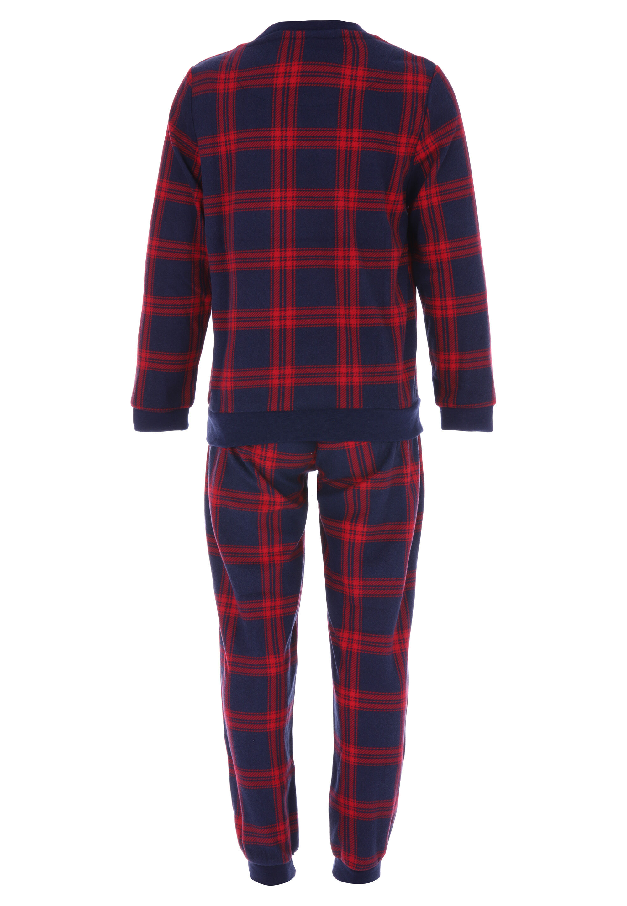 Younger Boys Navy & Red Check Fleece Pyjama Gift Set