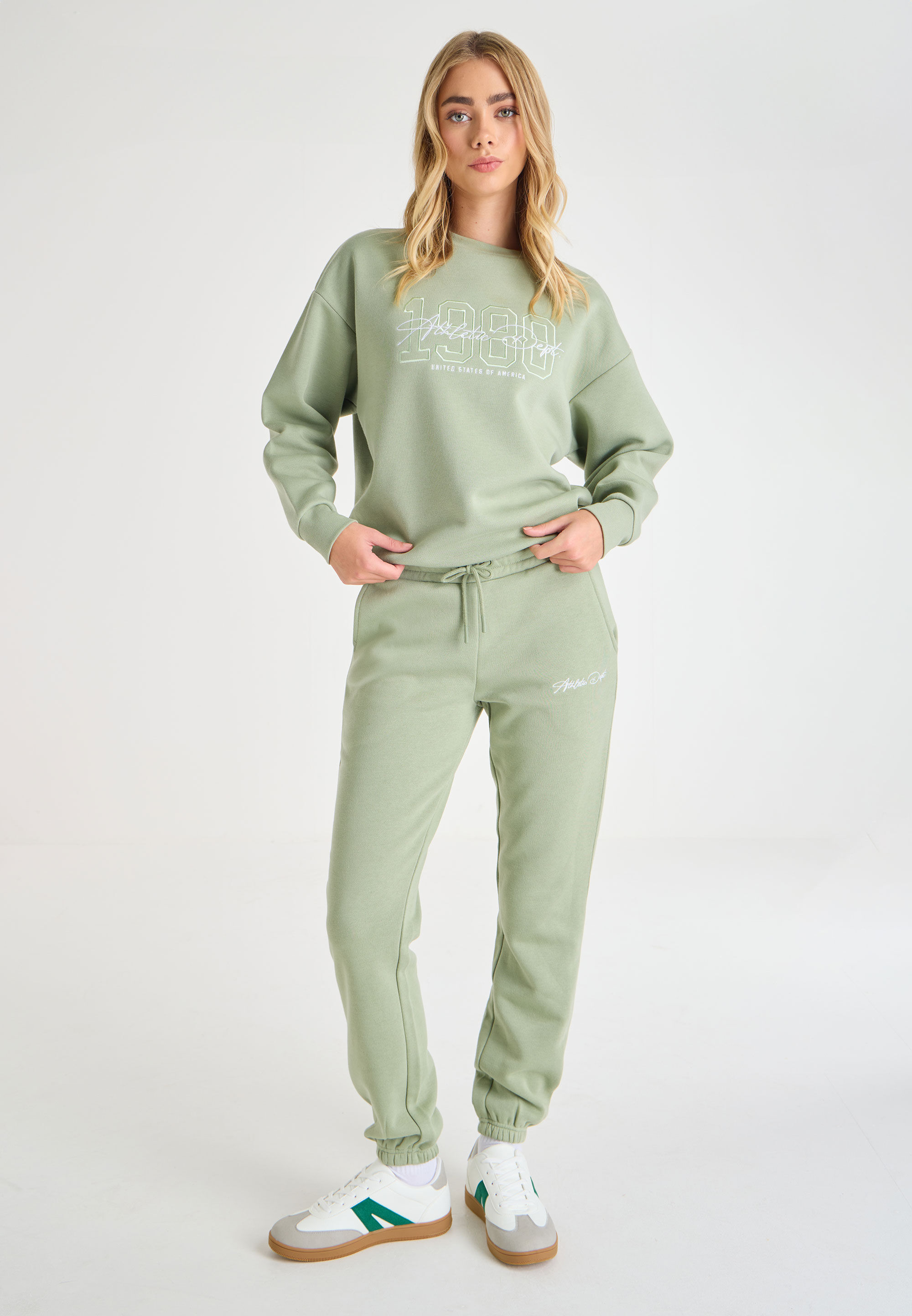 Womens Green Athletics Dept Cuffed Joggers