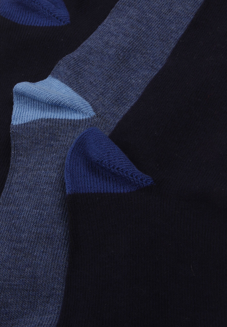 Boys 5pk Blue Contrast Heel Socks
