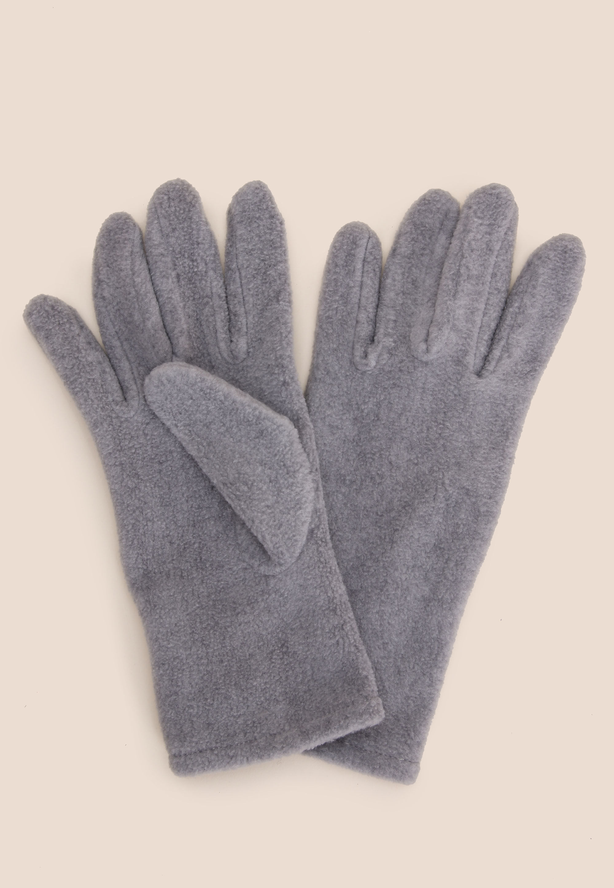 Womens Grey Fleece Gloves