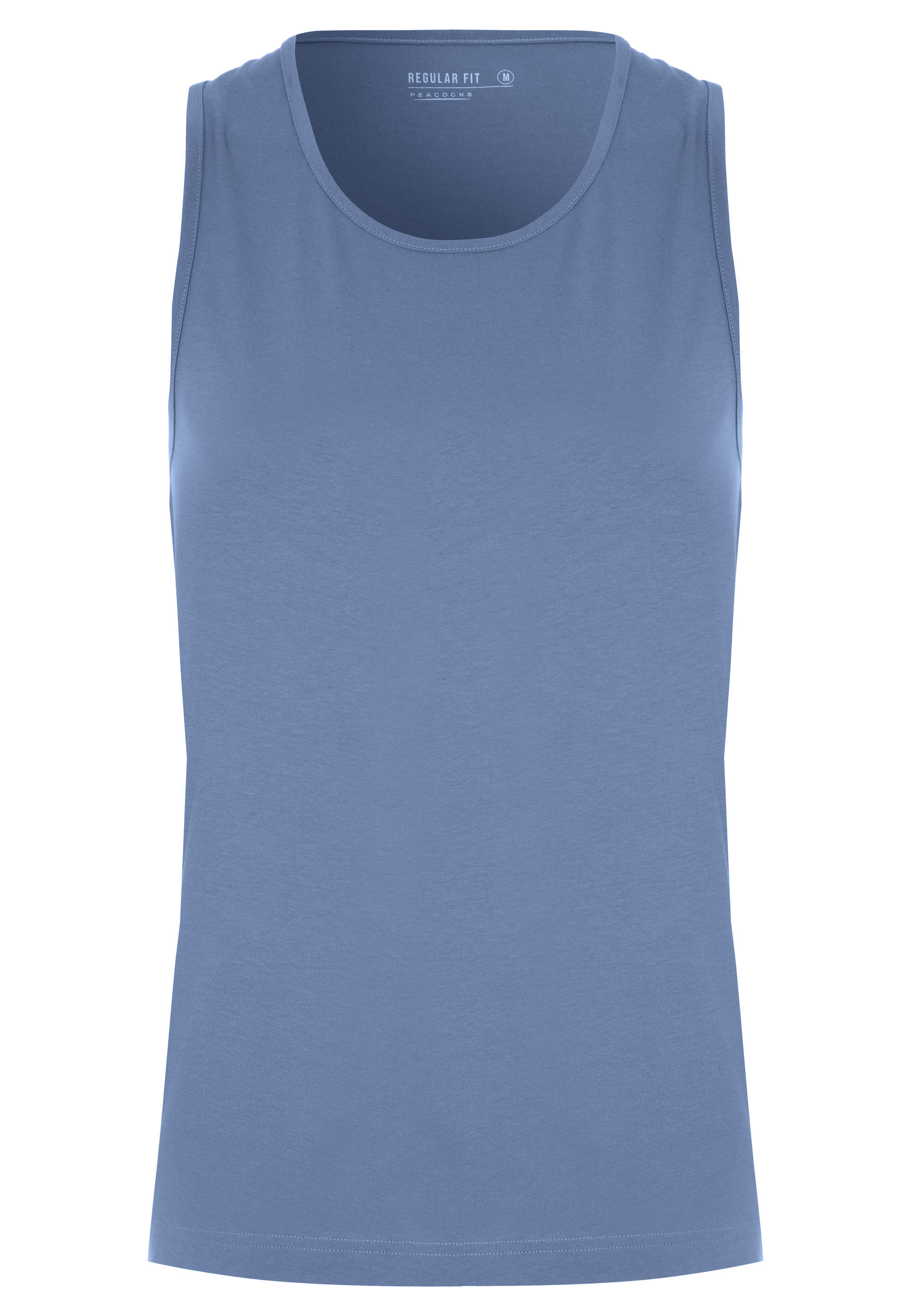 Mens Blue Plain Cotton Vest