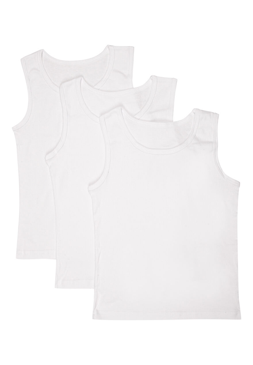 Boys 3pk White Vests