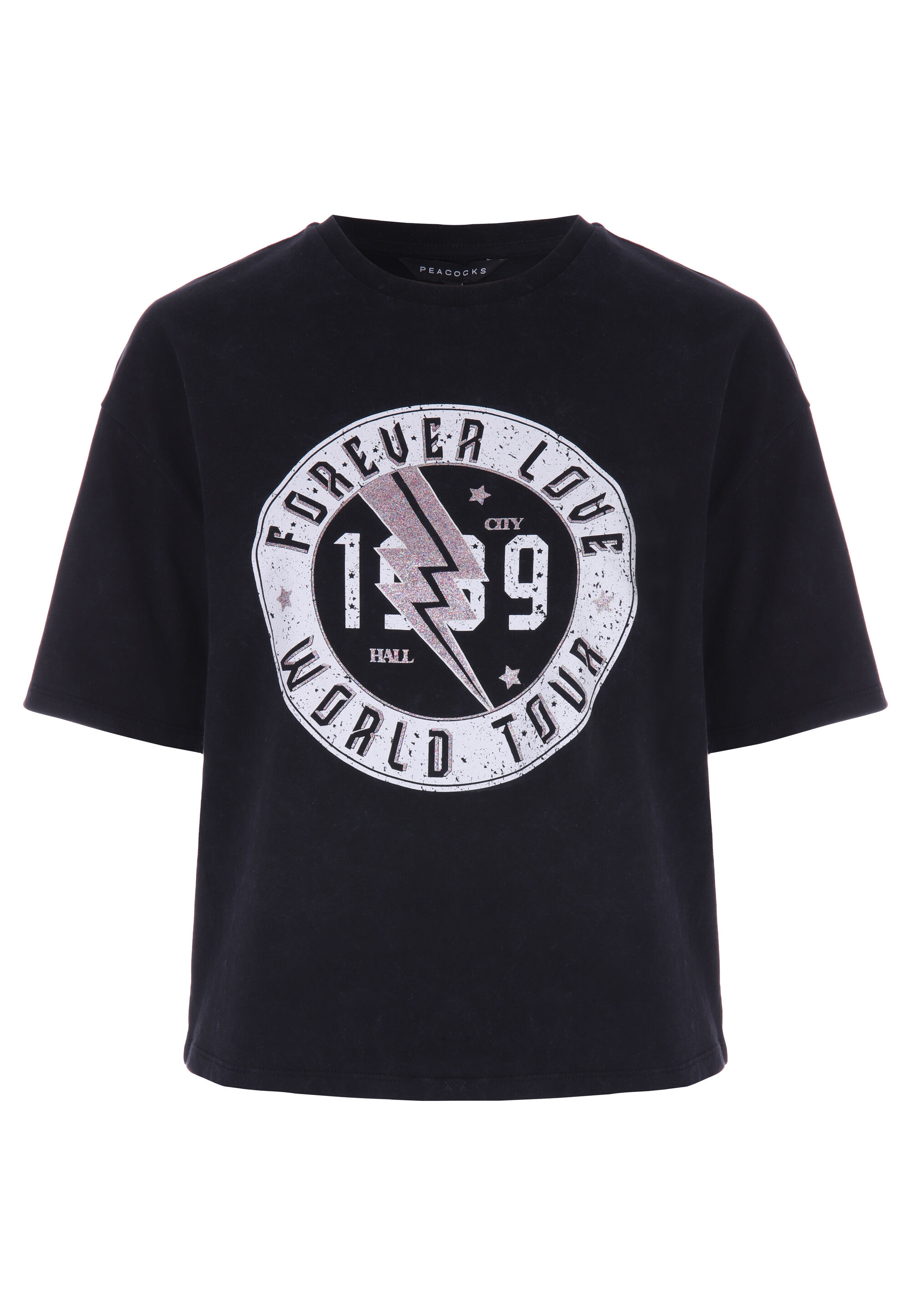 Womens Dark Grey Forever Love Slogan T-shirt