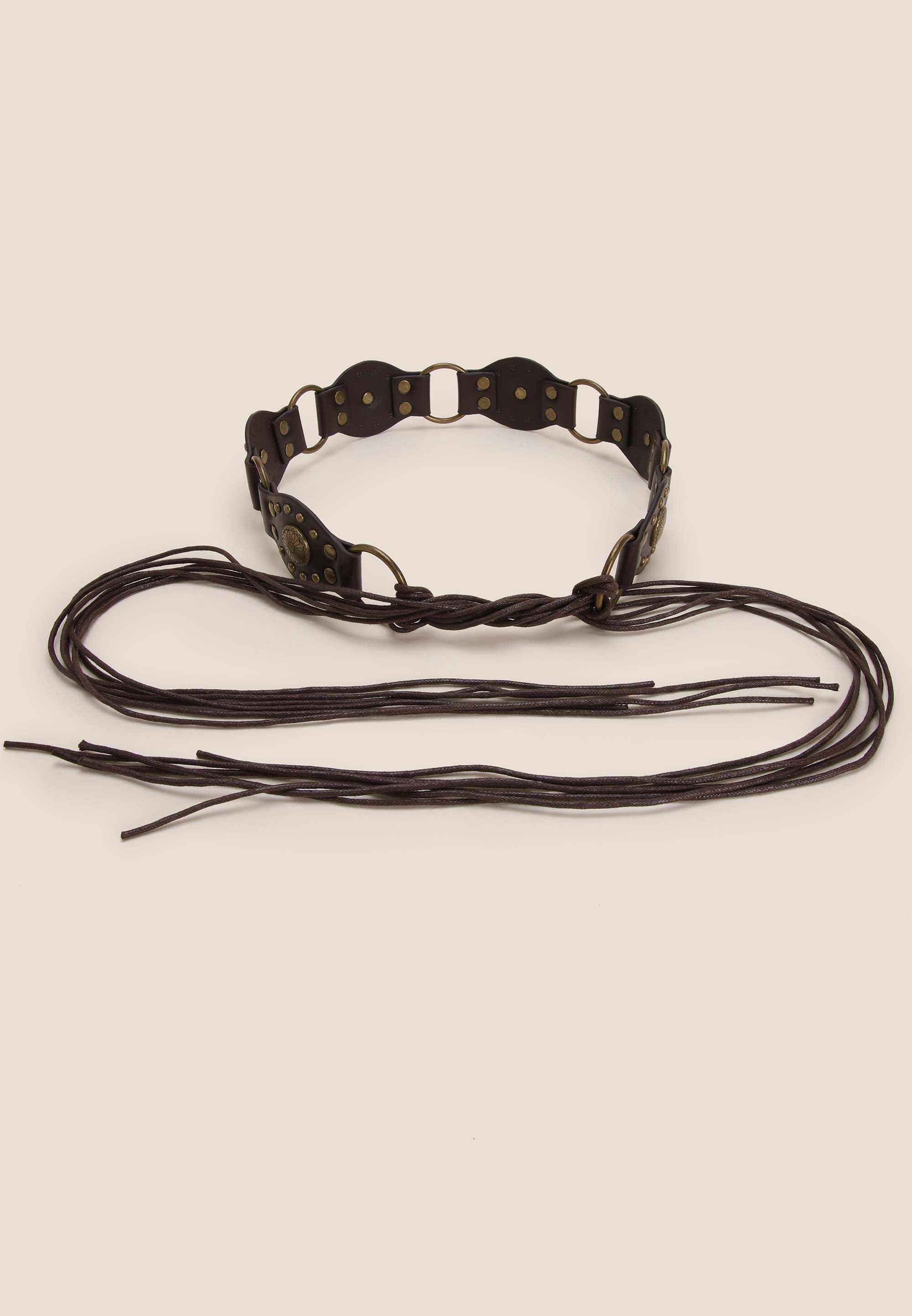 Womens Brown Western Tassel Tie Belt