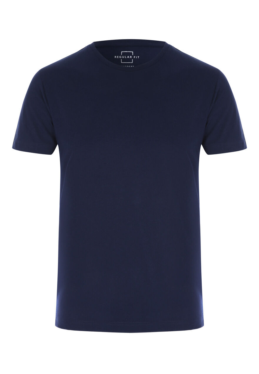 Mens Navy Blue Crew Neck T-Shirt