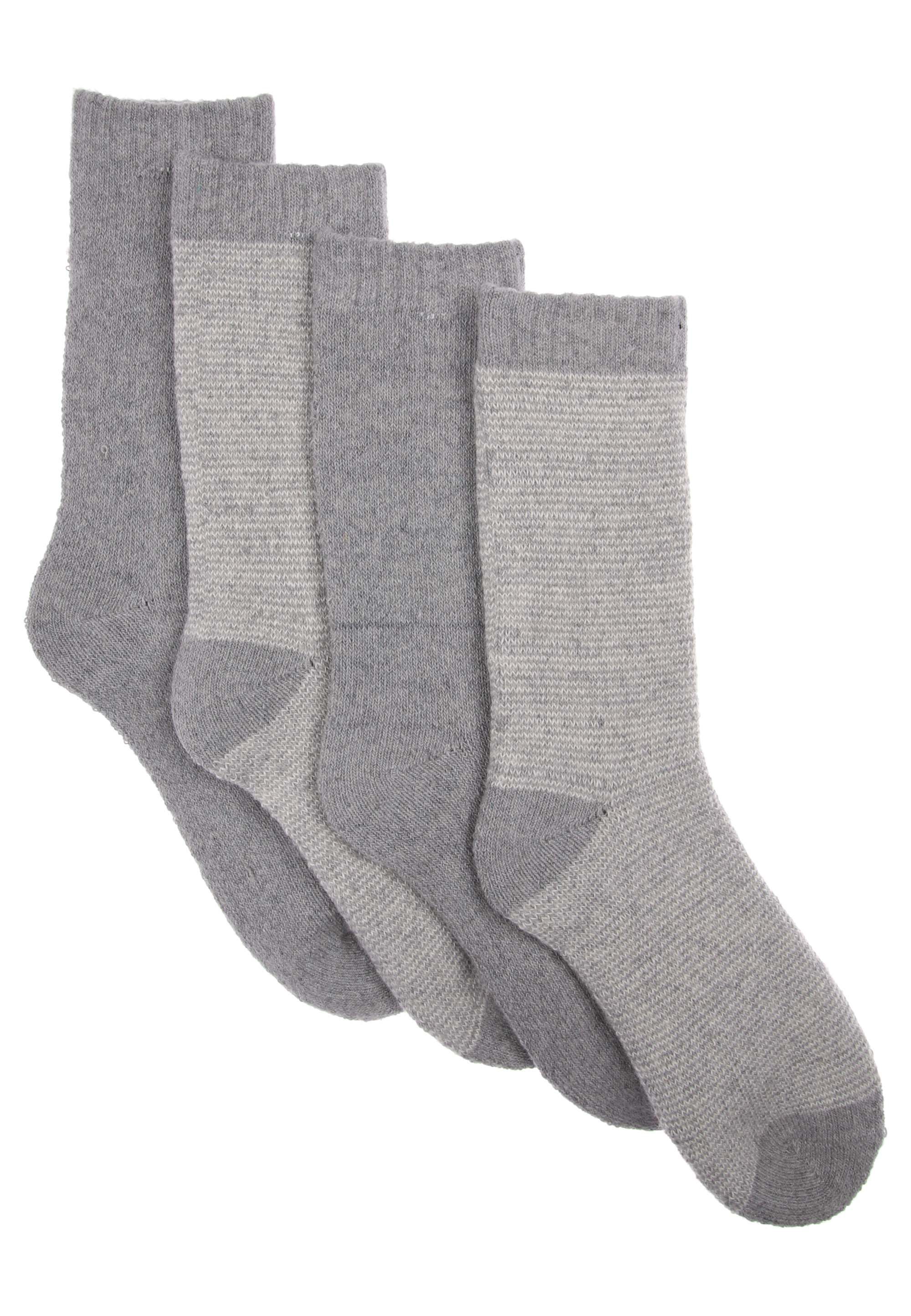 Womens 2pk Charcoal Stripe Heavy Weight Socks