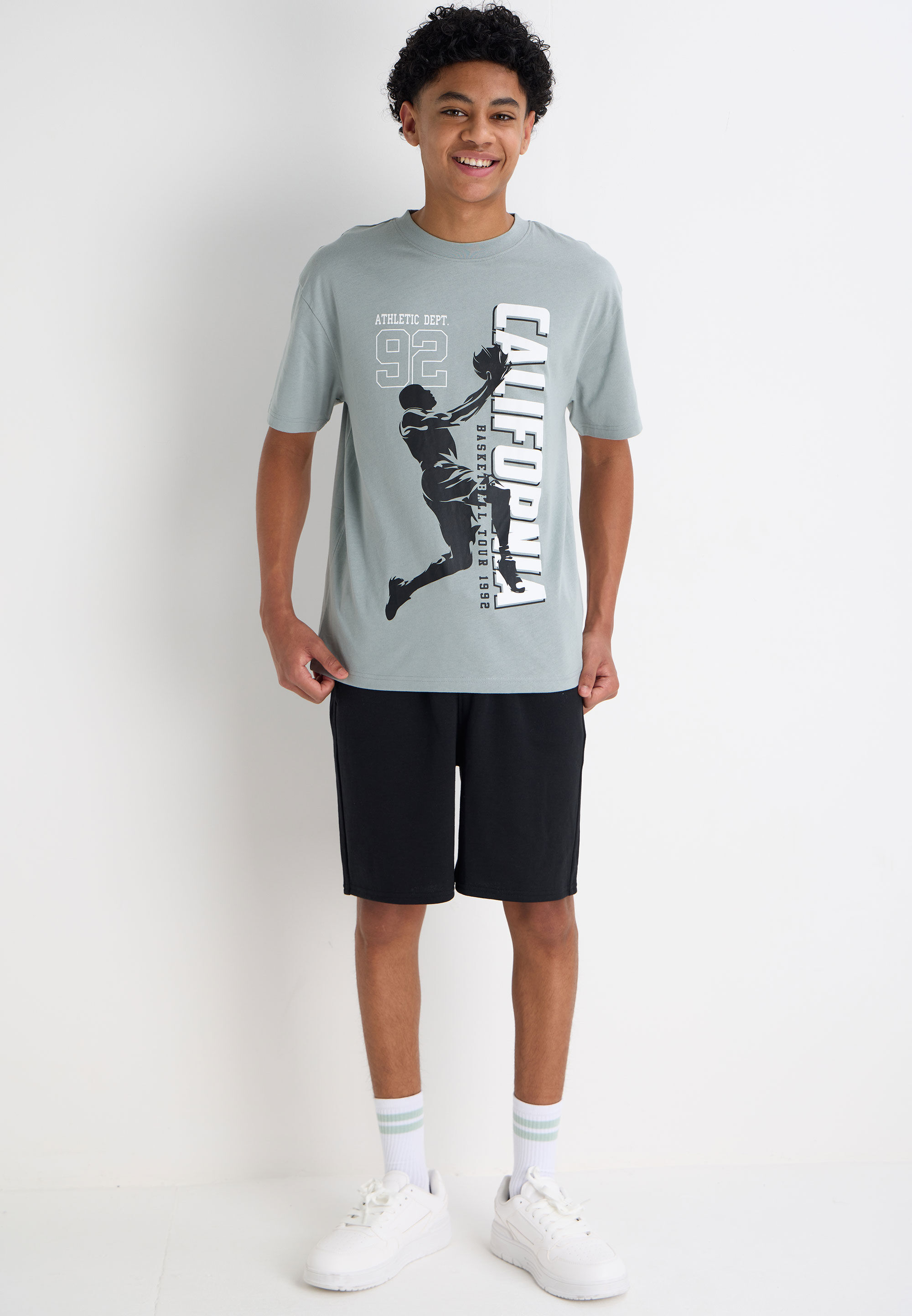 Older Boys Black Plain Drawstring Shorts