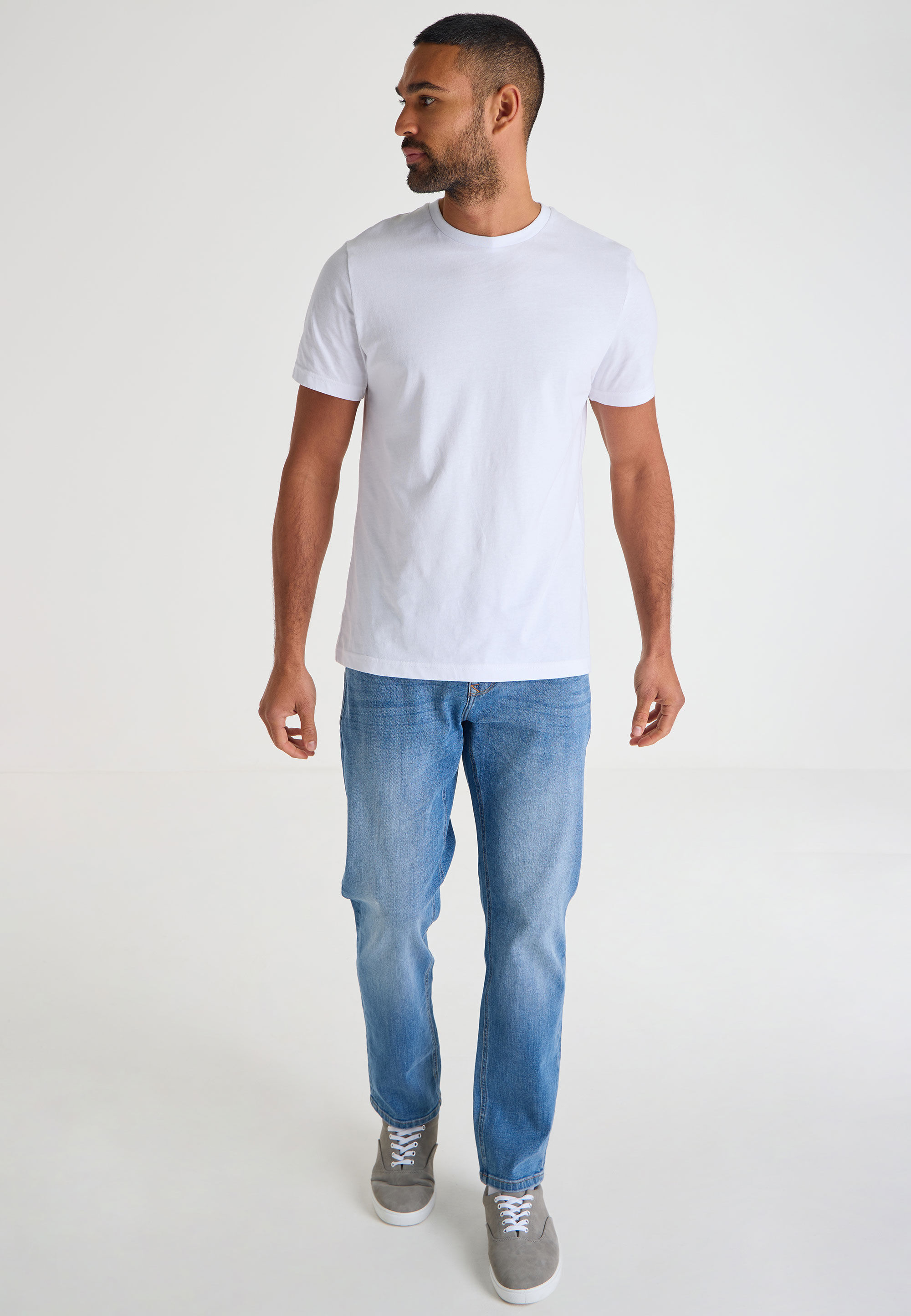 Mens Light Blue Wash Straight Leg Jeans