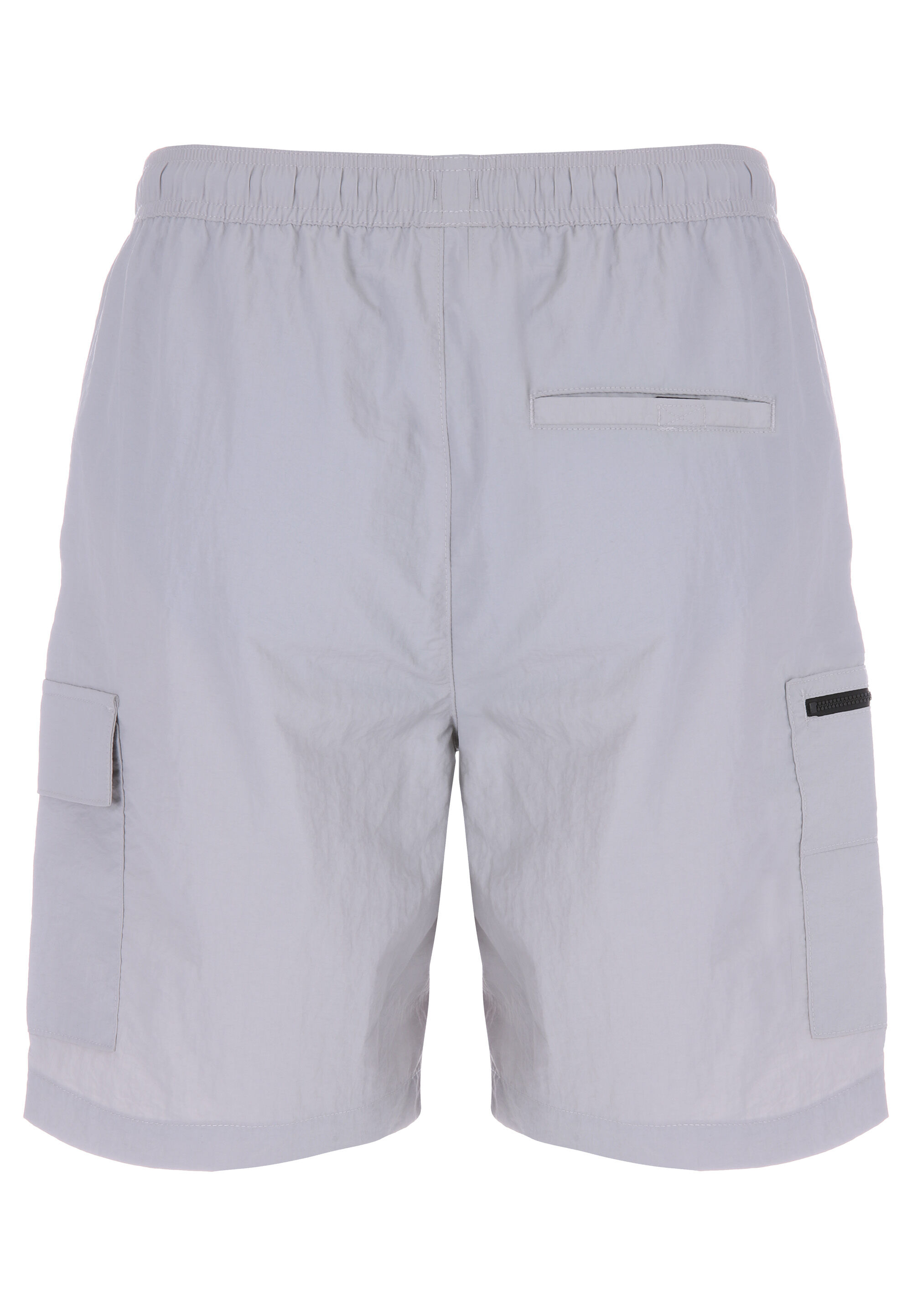 Mens Light Grey Longer Length Cargo Swim Shorts