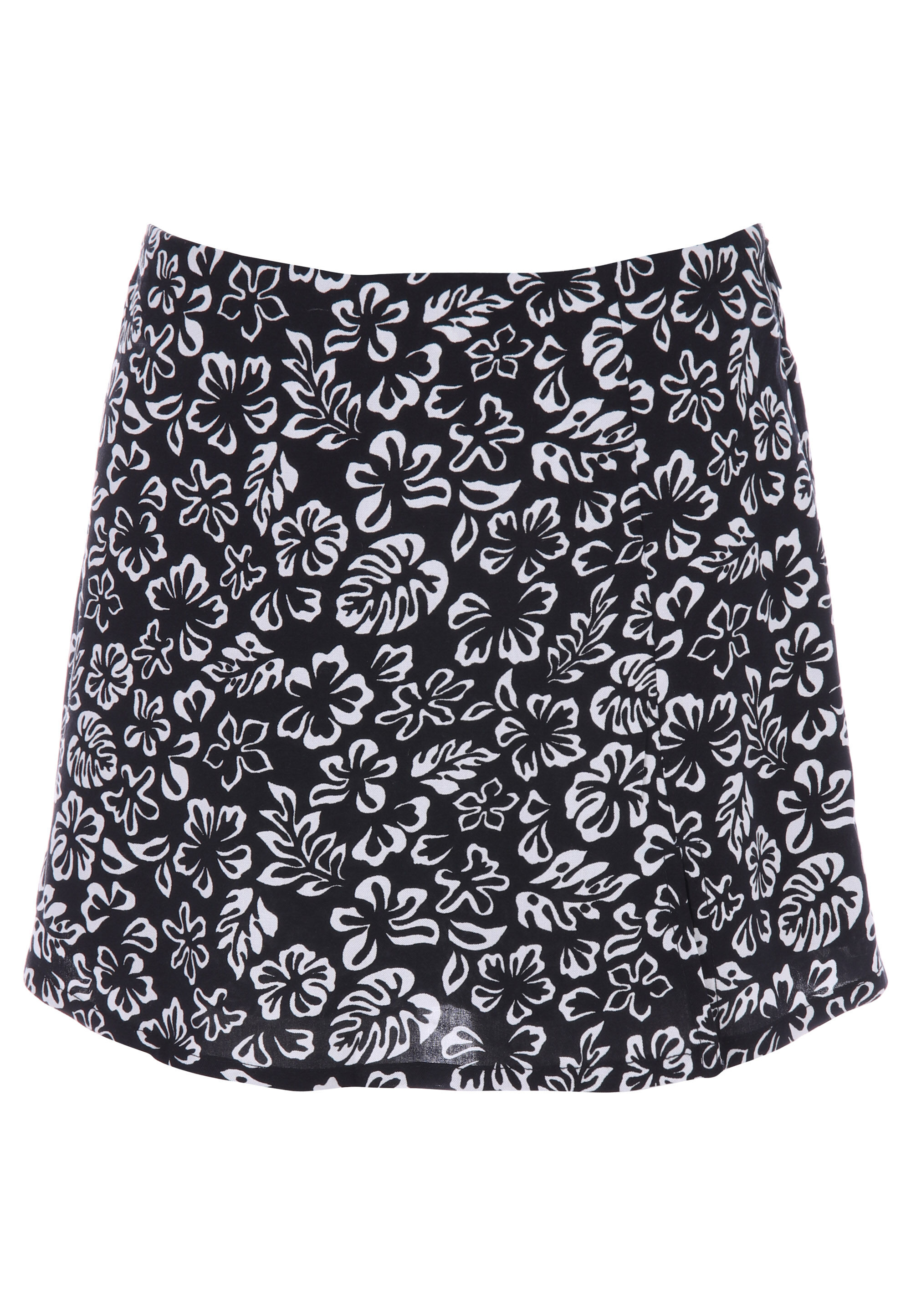 Older Girls Black Leaf Skort