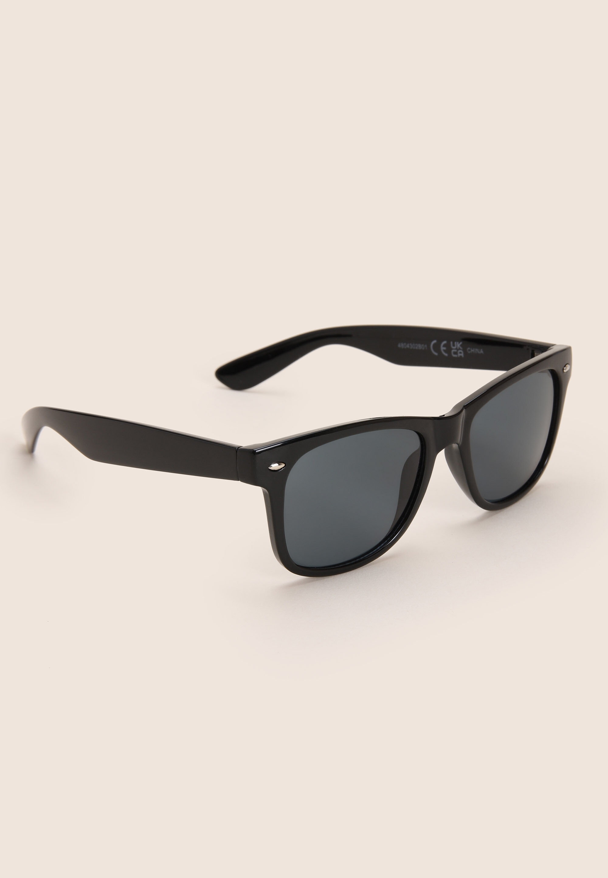 Boys Black Plain Retro Sunglasses