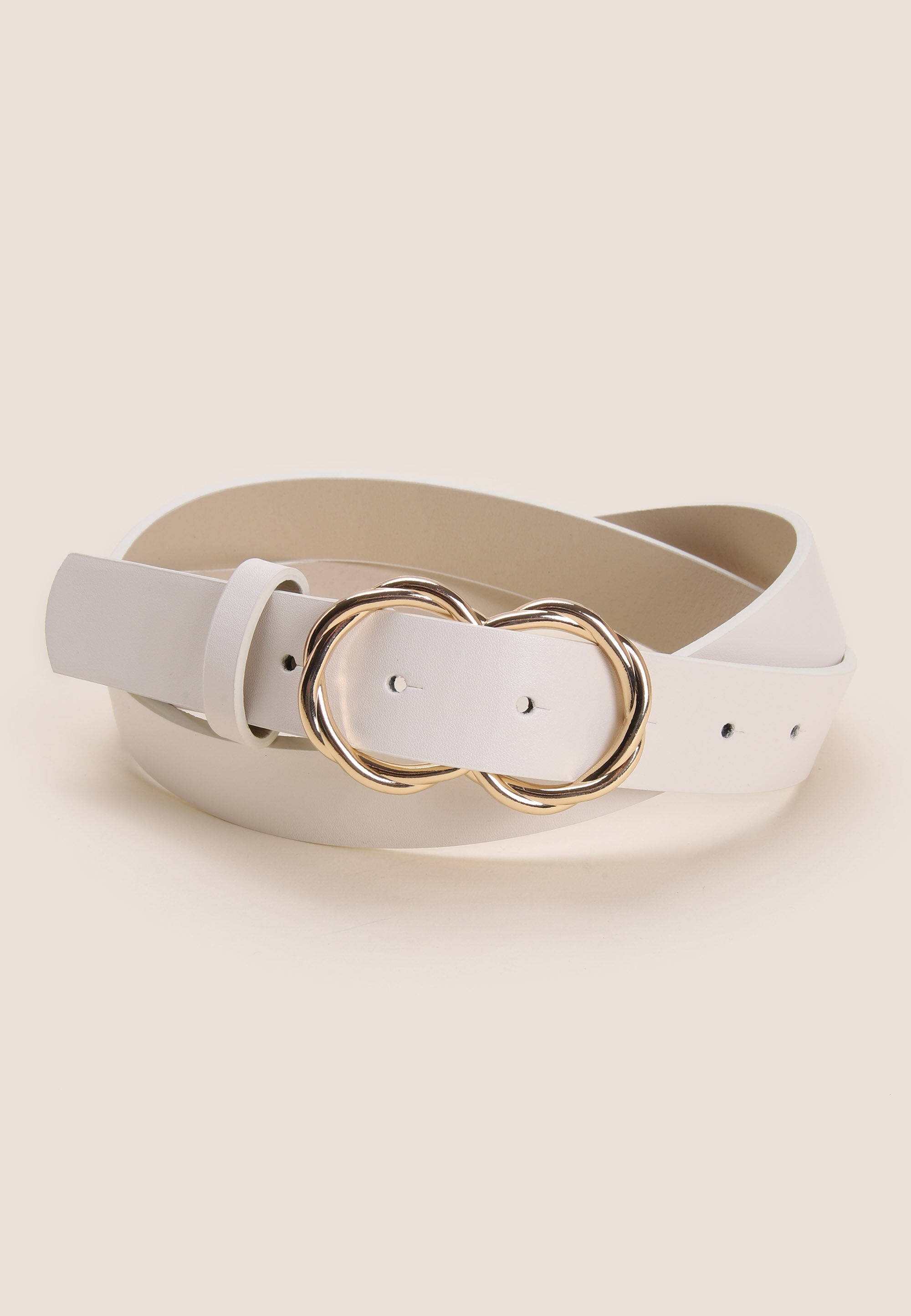 Womens Cream Double Circle Belt