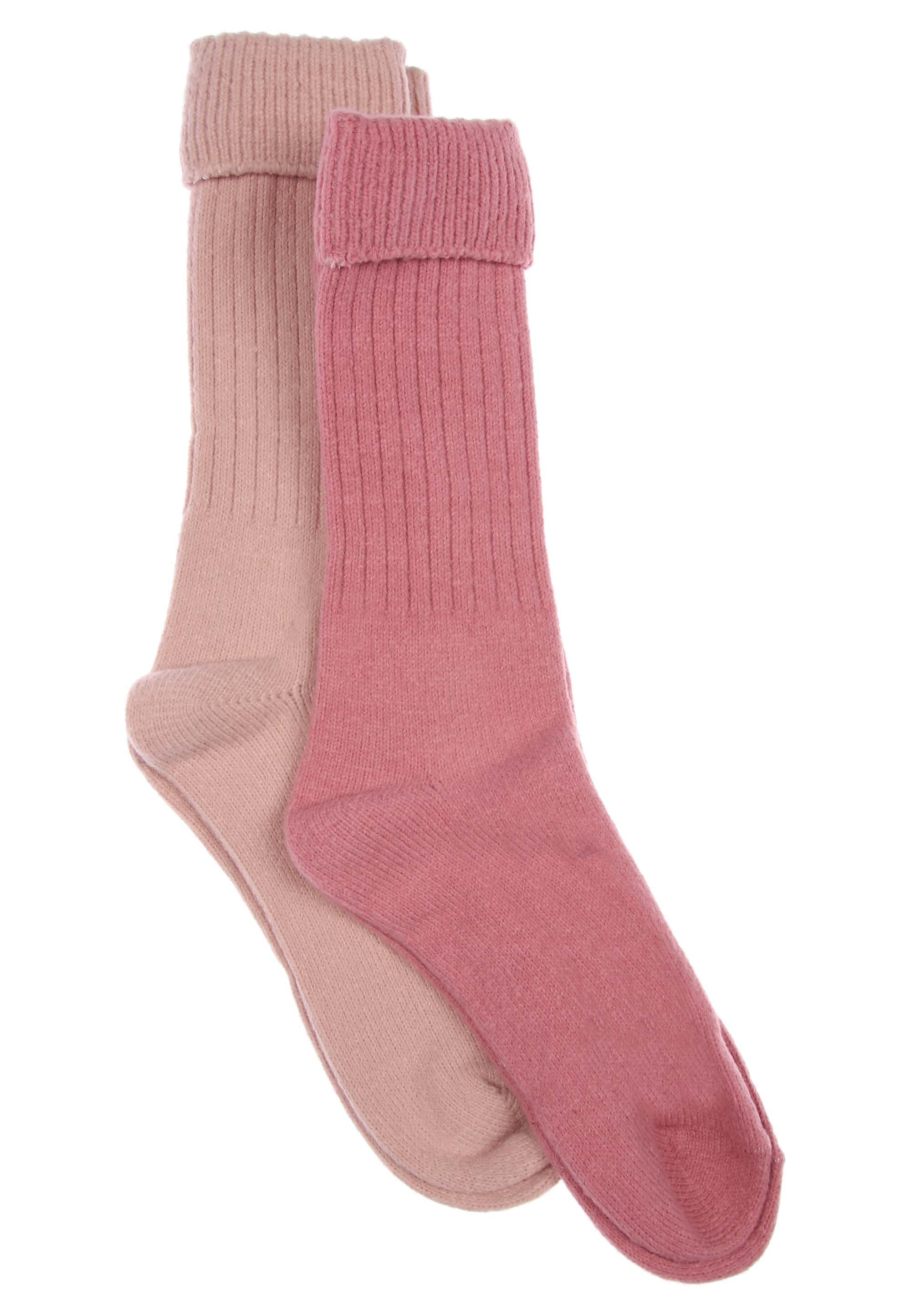 Womens 2pk Pink Soft Cosy Socks