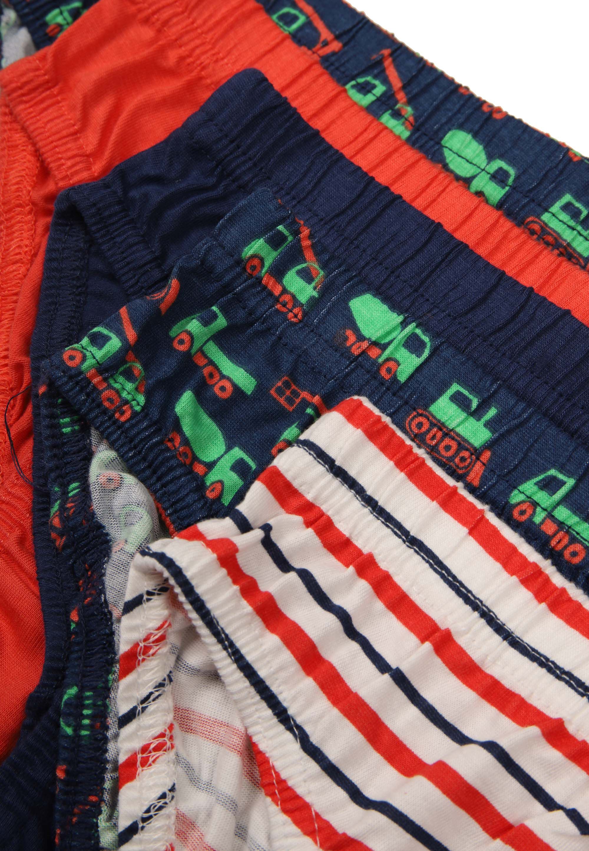 Younger Boys 5pk Navy & Red Truck Print Briefs
