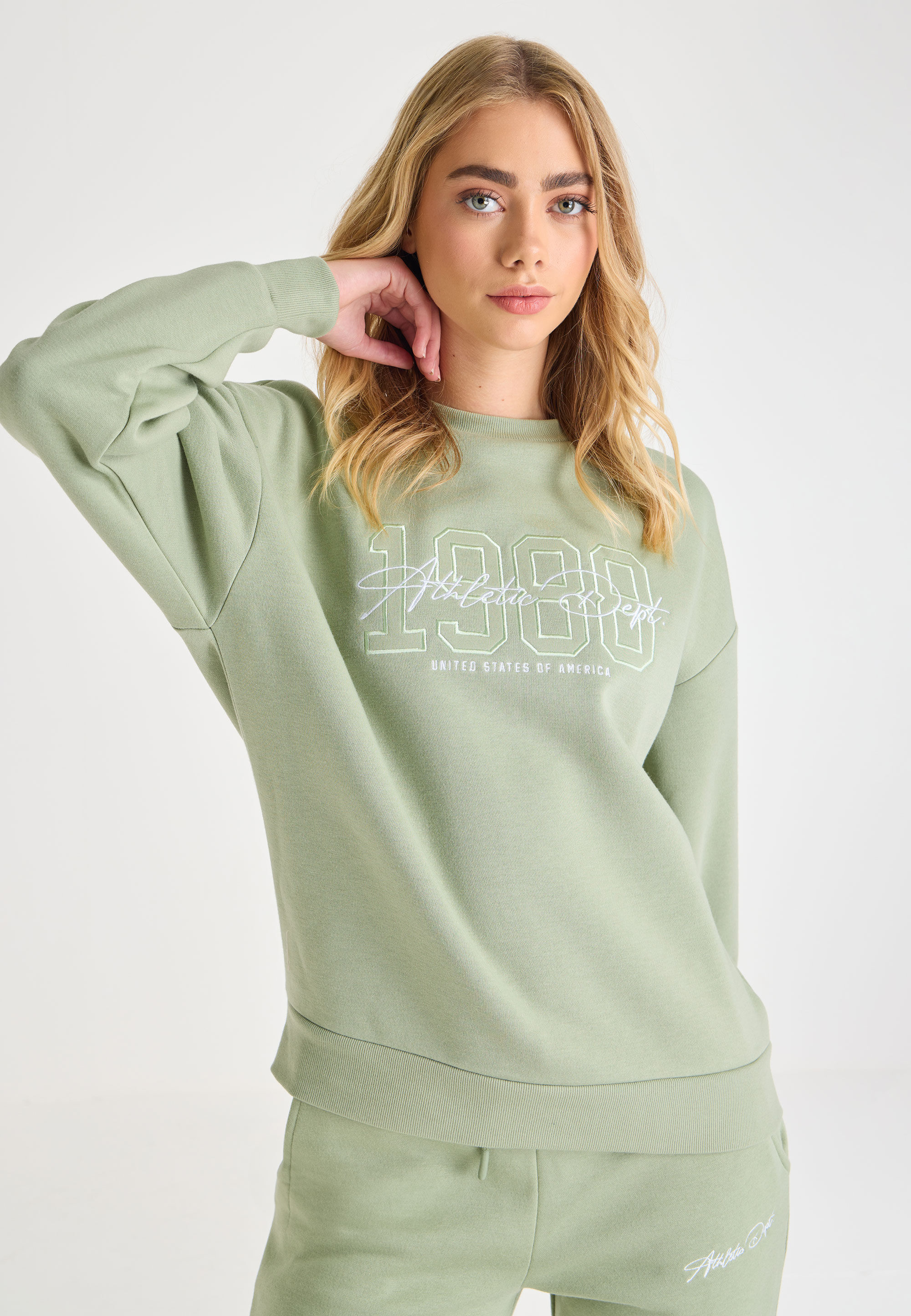 Womens Green 1988 Slogan Sweatshirt