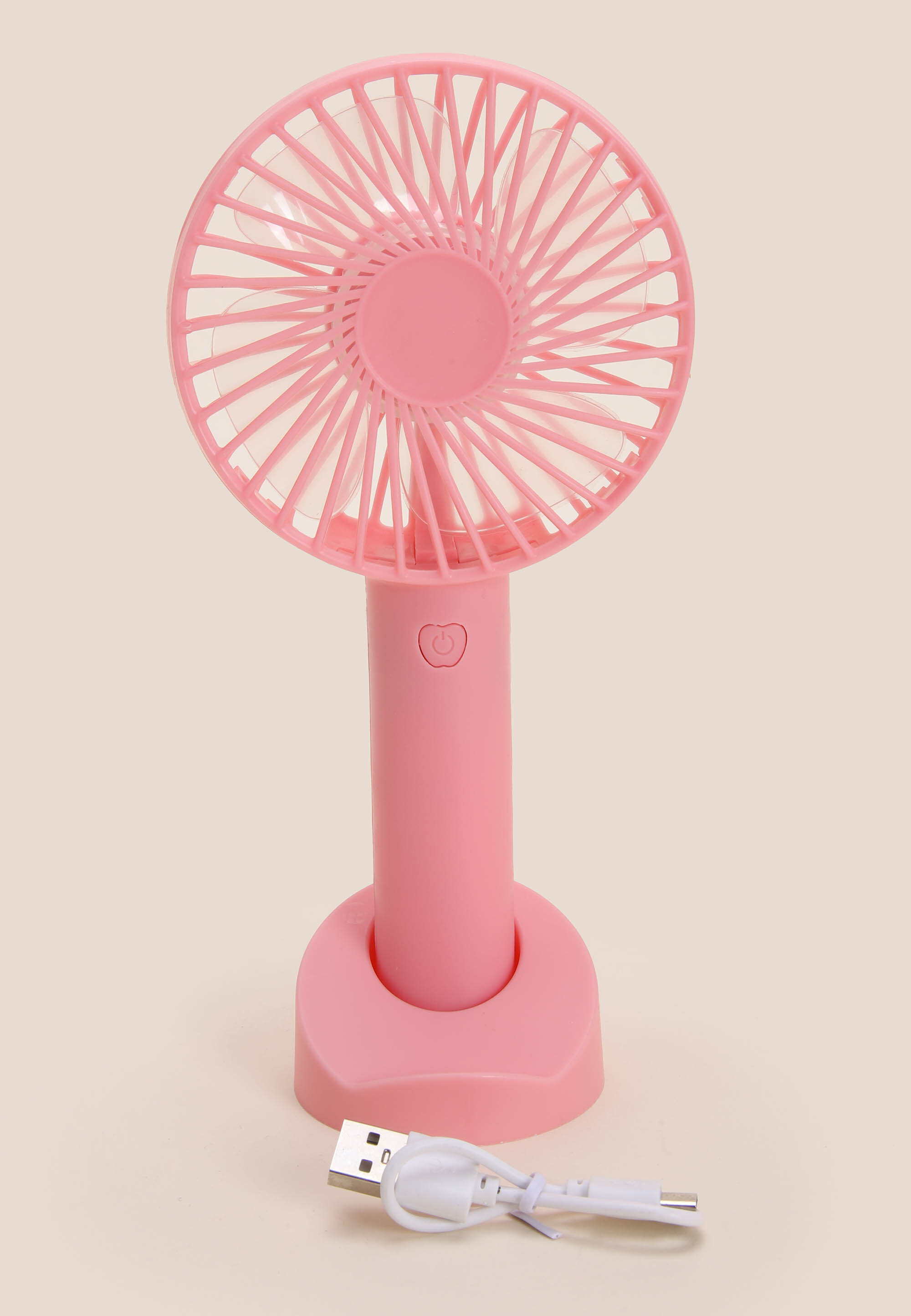 Womens Pink Plain Portable Hand Fan