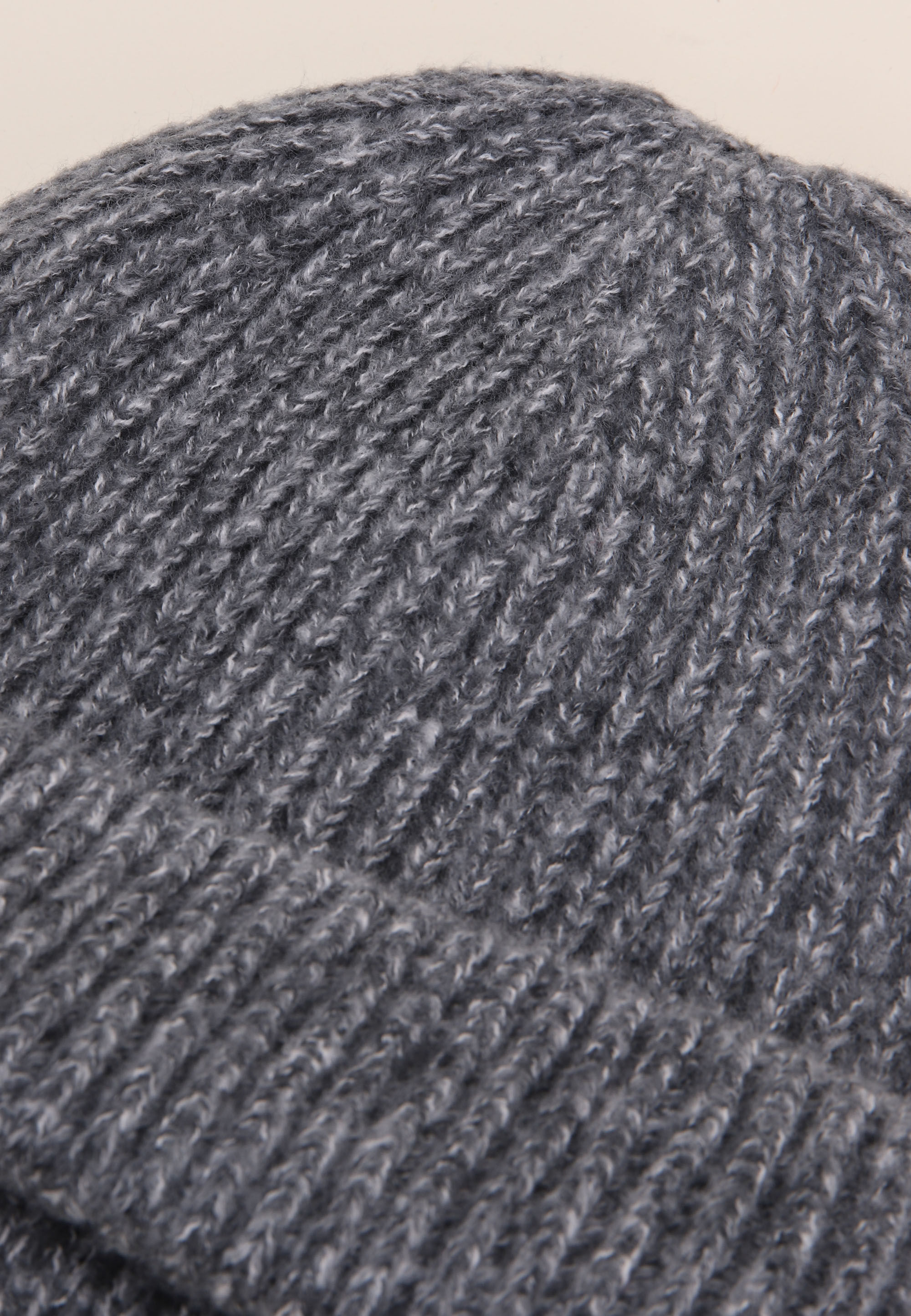 Mens Grey Plain Knitted Beanie