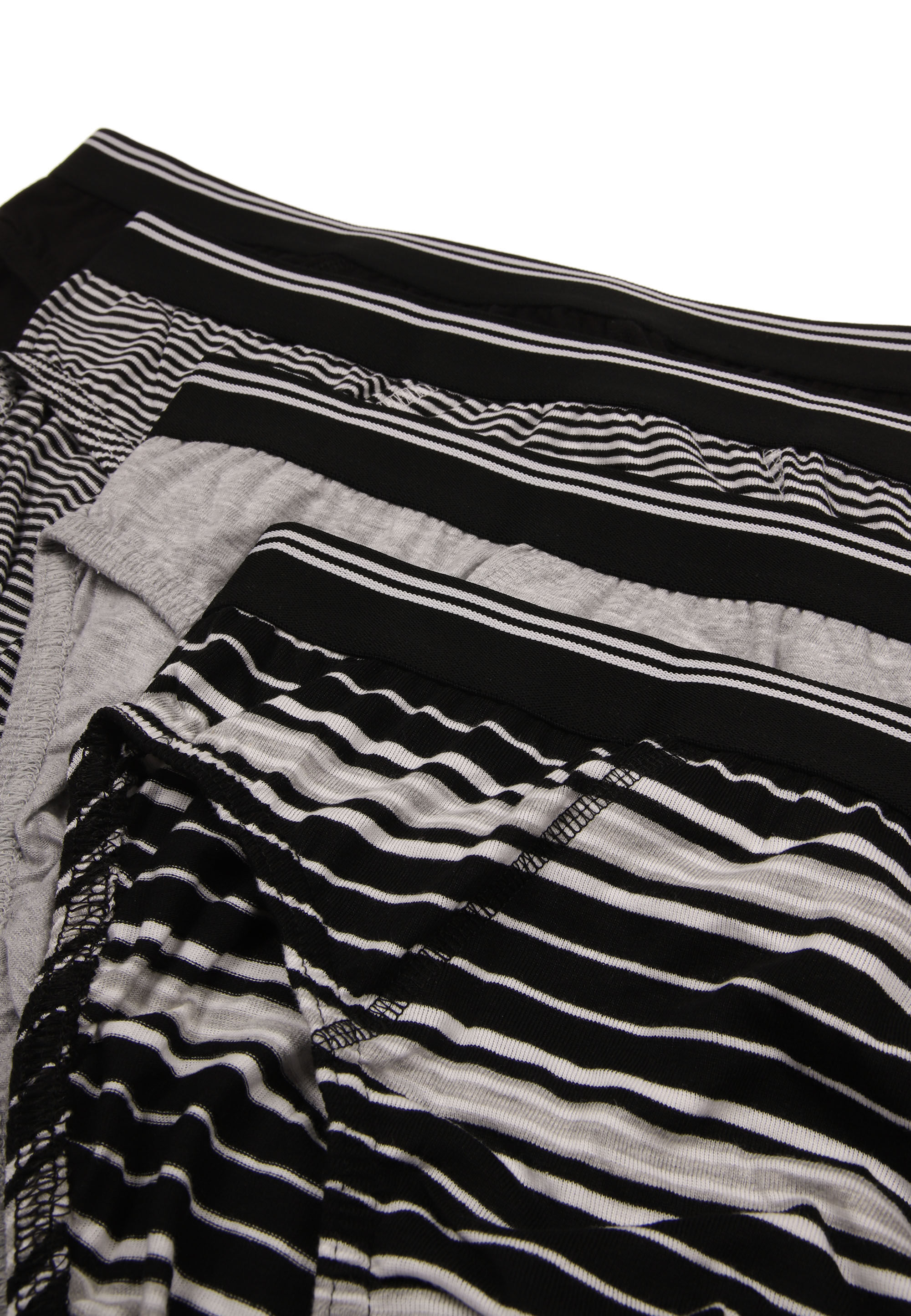 Mens 4pk Black & Grey Striped Briefs