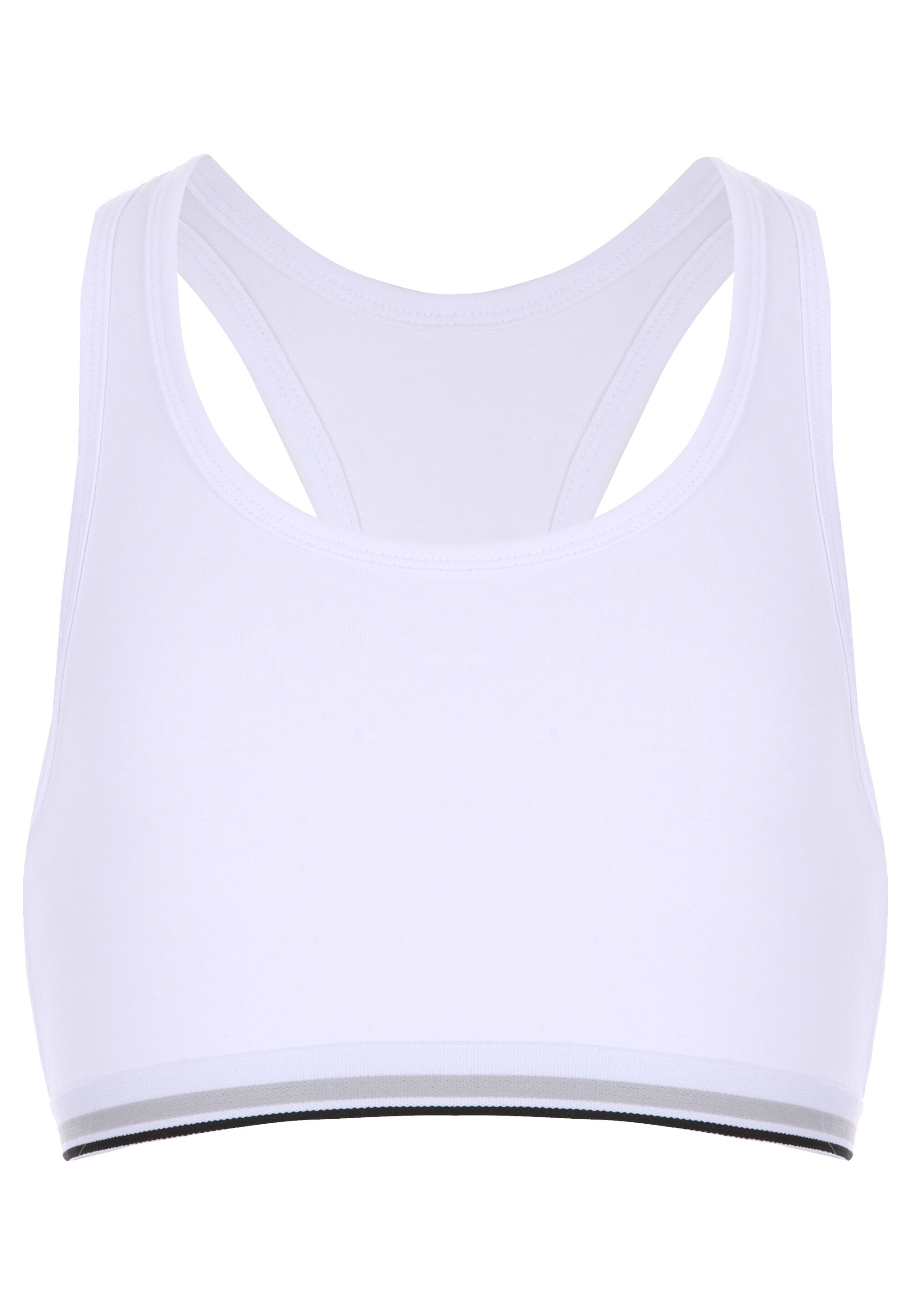 Older Girls White Stripe Cotton Crop Top