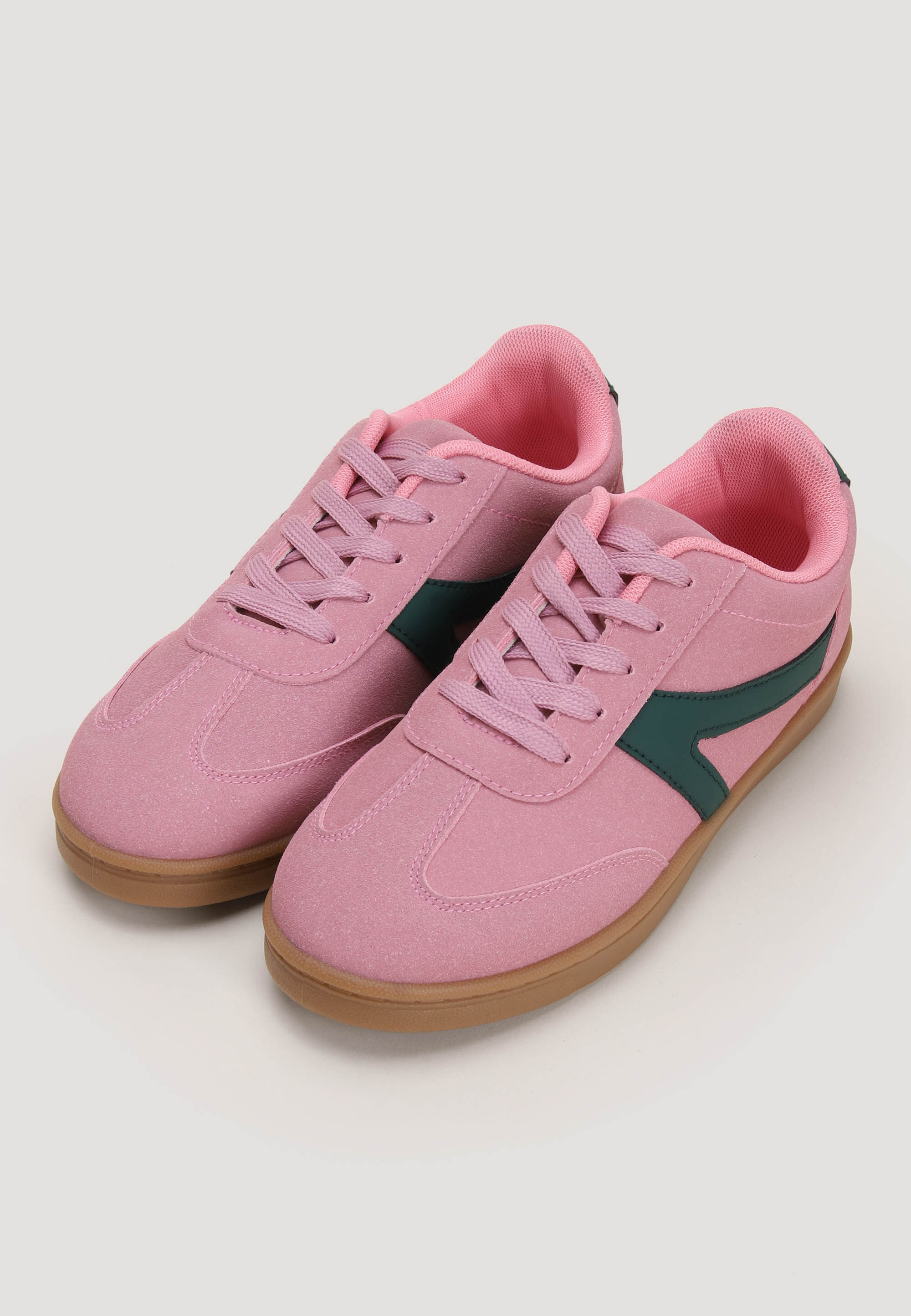 Older Girls Pink Retro Plimsoll Trainers