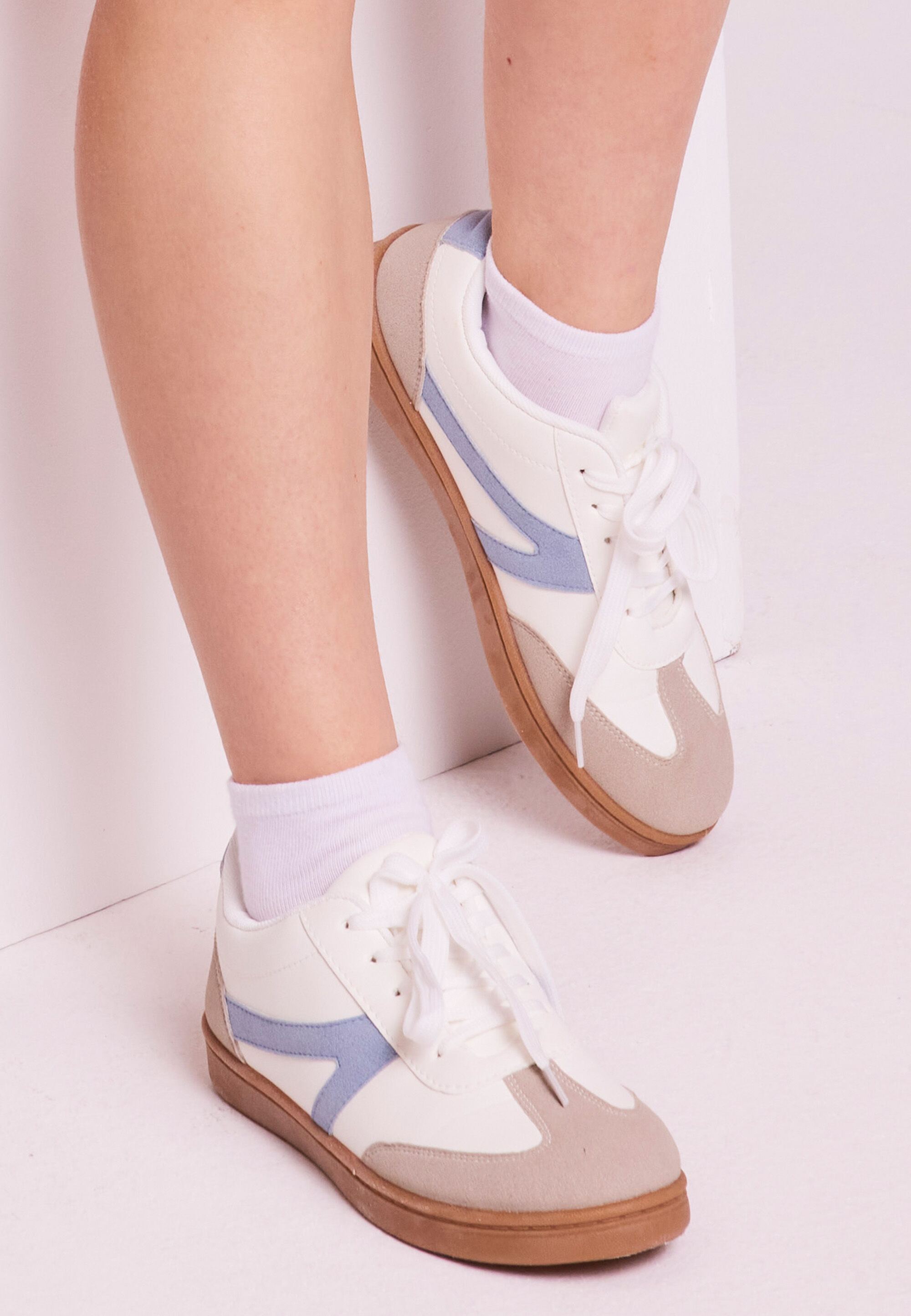 Older Girls White Retro Plimsoll Trainers
