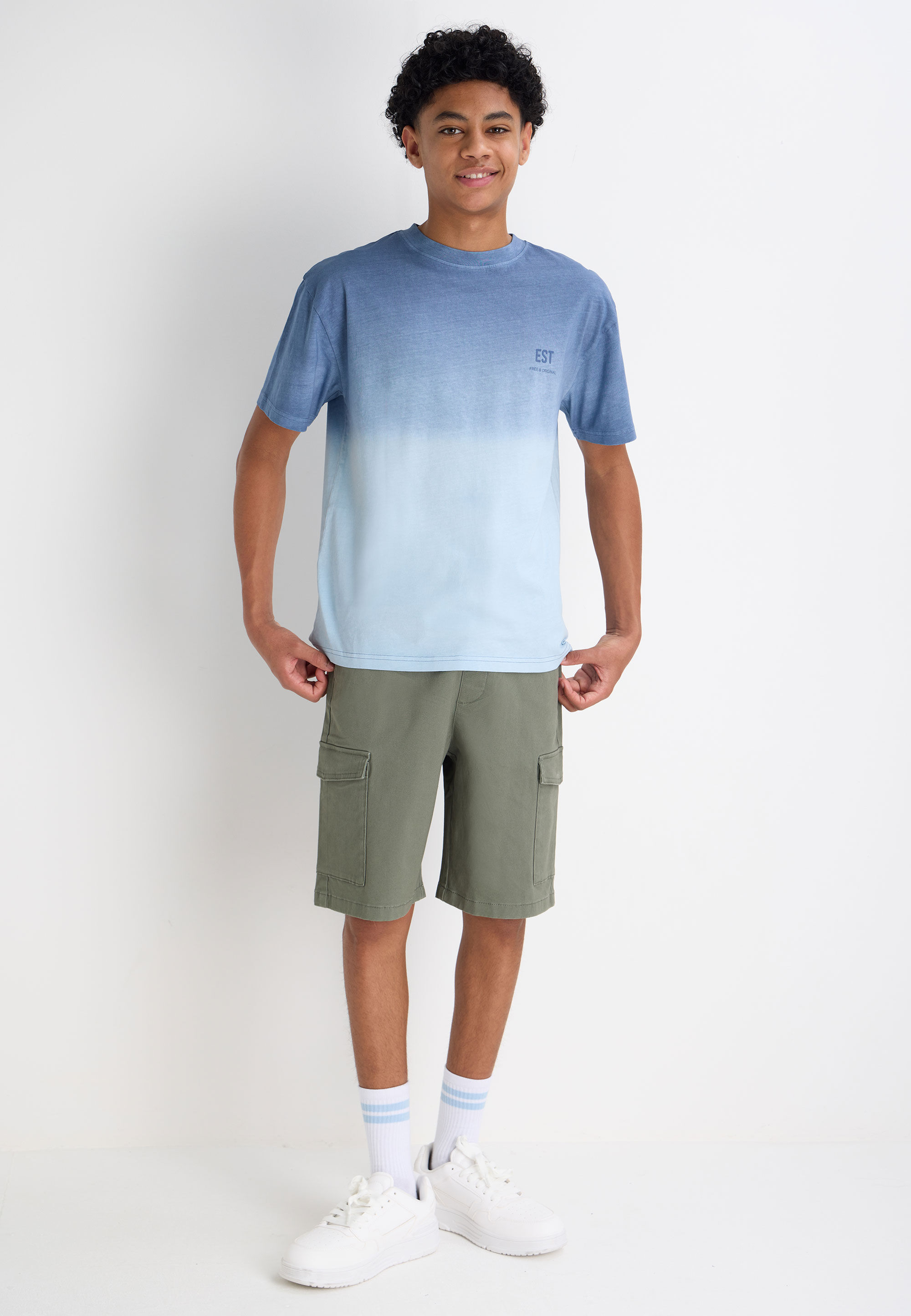Older Boys Khaki Woven Cargo Shorts