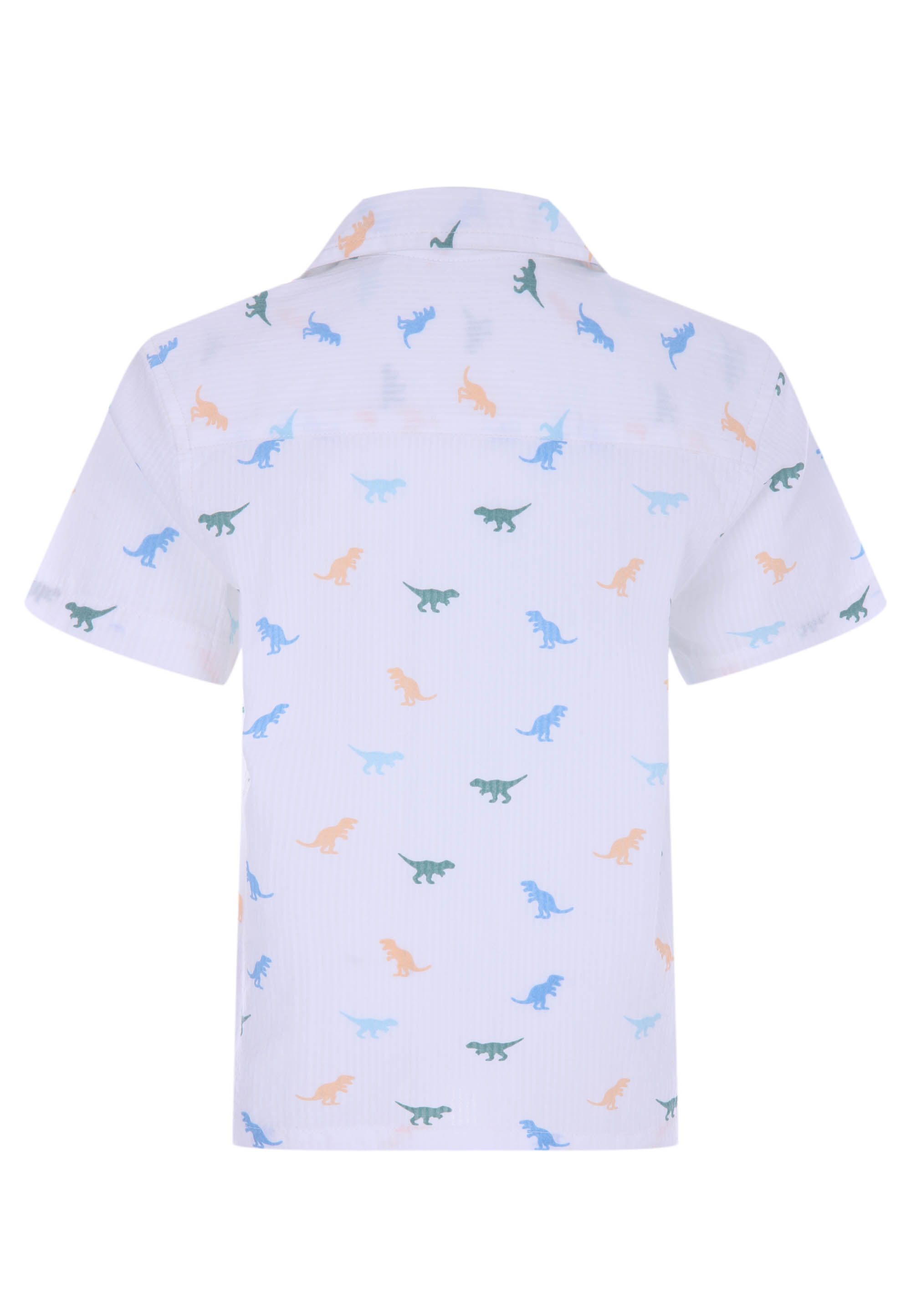 Younger Boys White Dinosaur Print Shirt