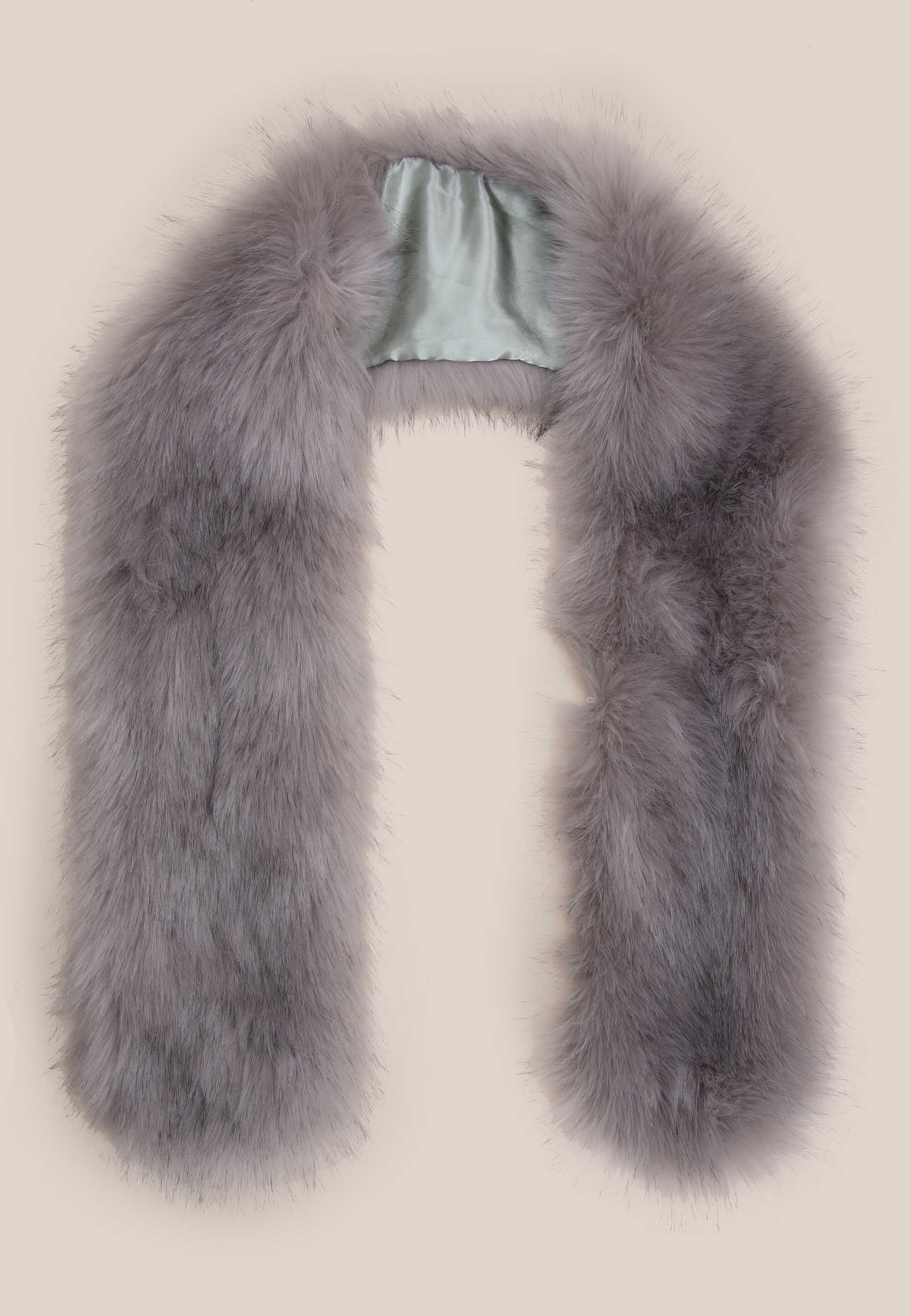 Womens Grey Fluffy Scarf