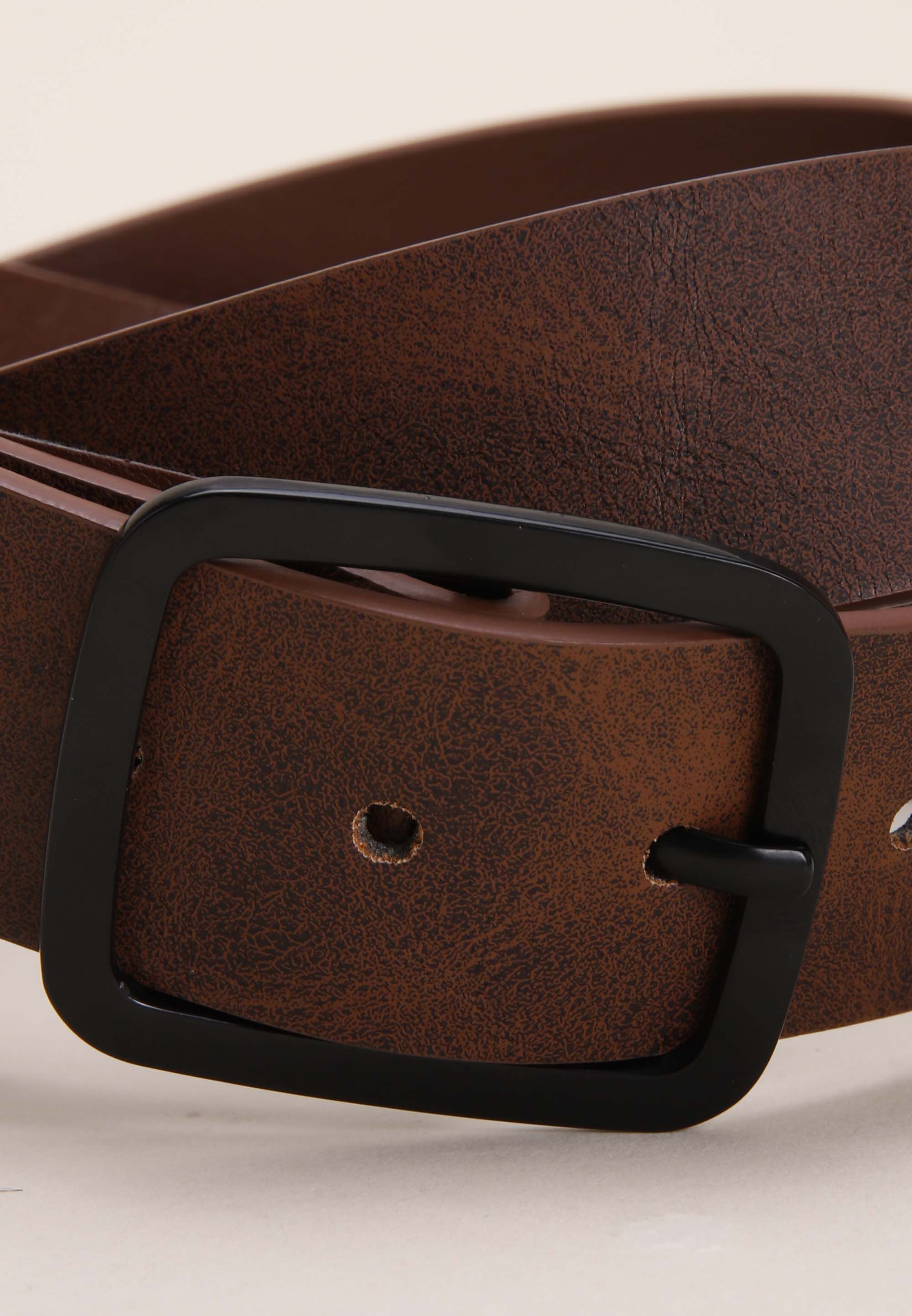 Mens Brown Washed PU Belt