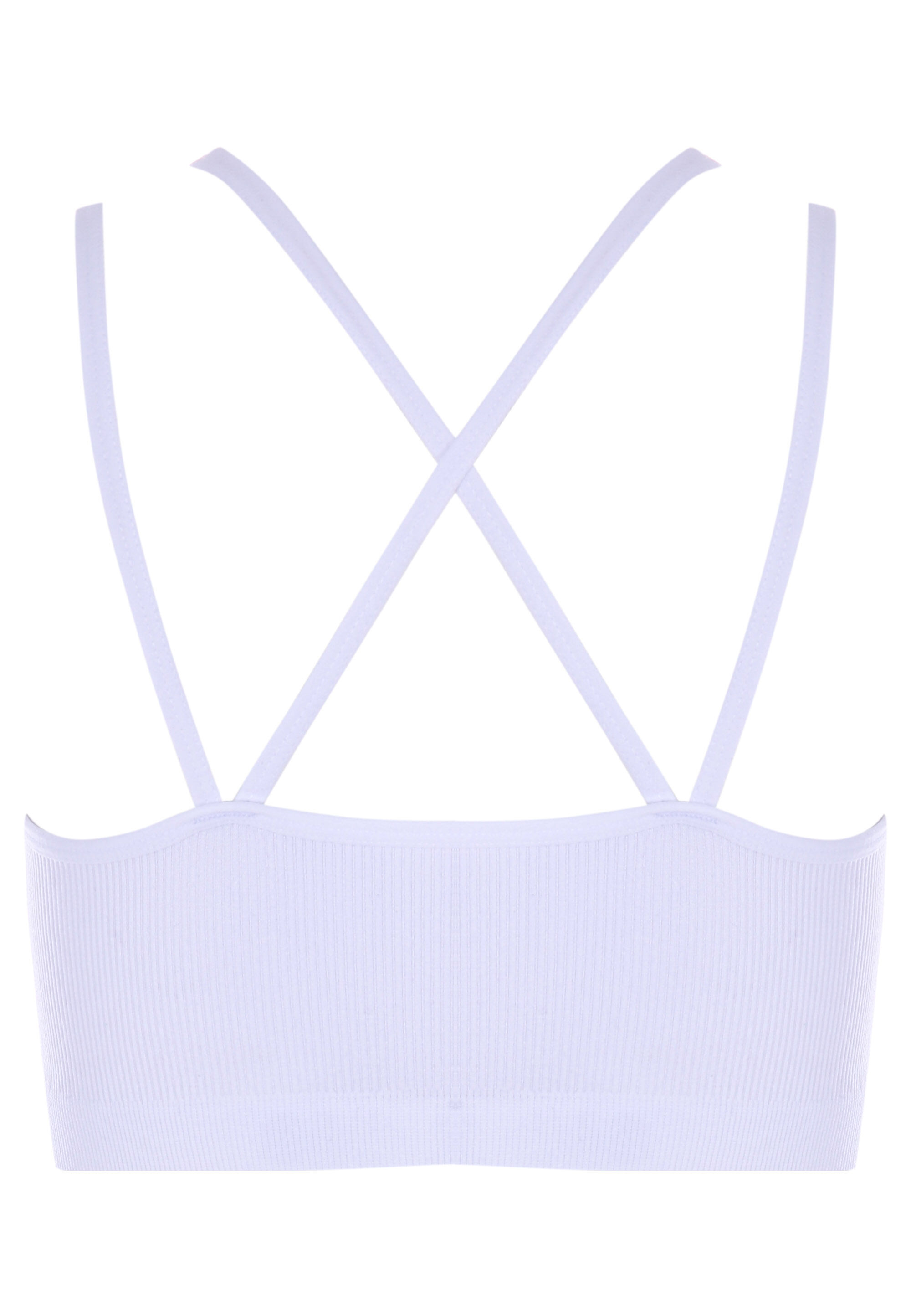 Older Girls White Rib Seam Free Crop Top