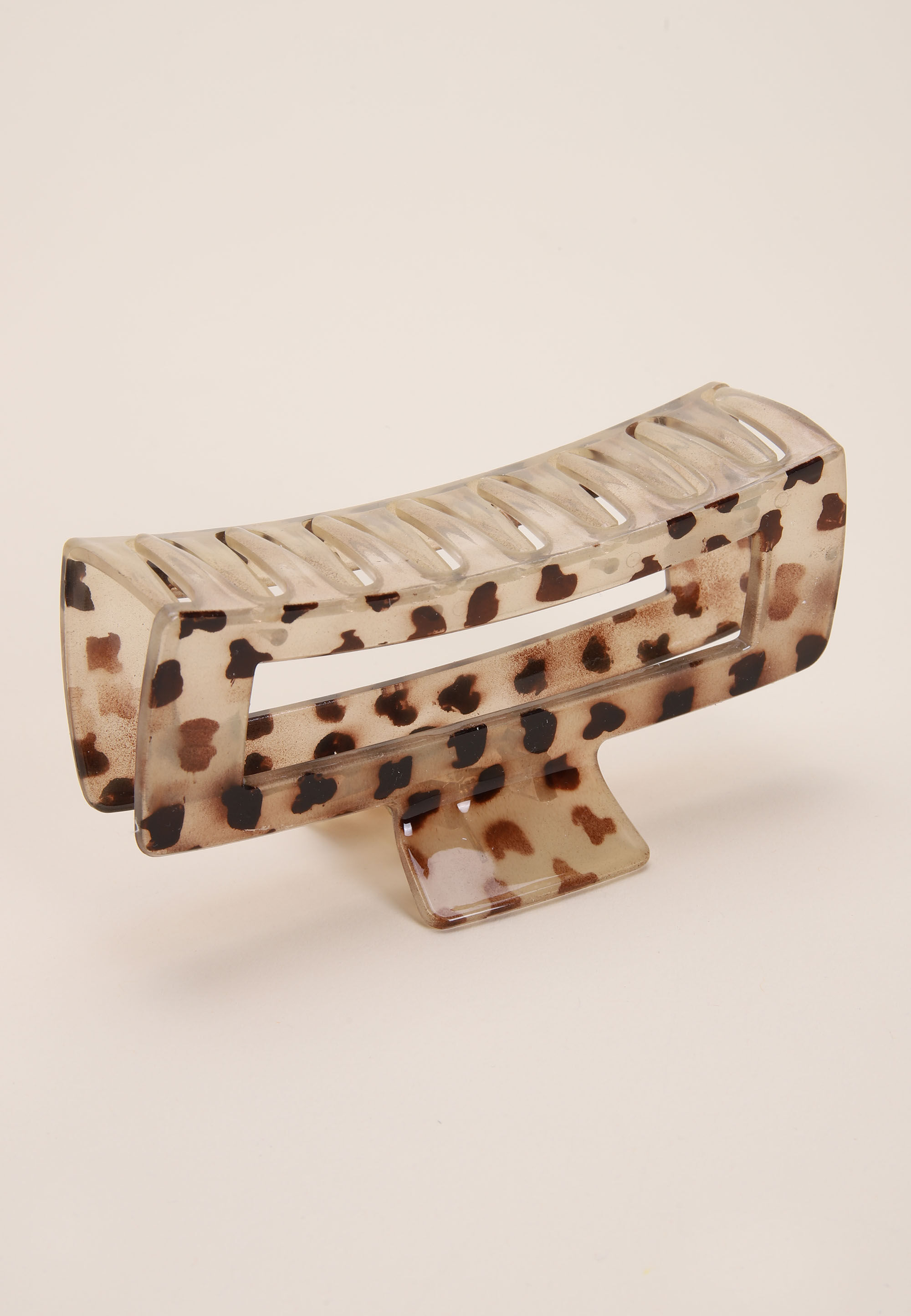 Womens Brown Animal Print Mega Claw Hair Clip