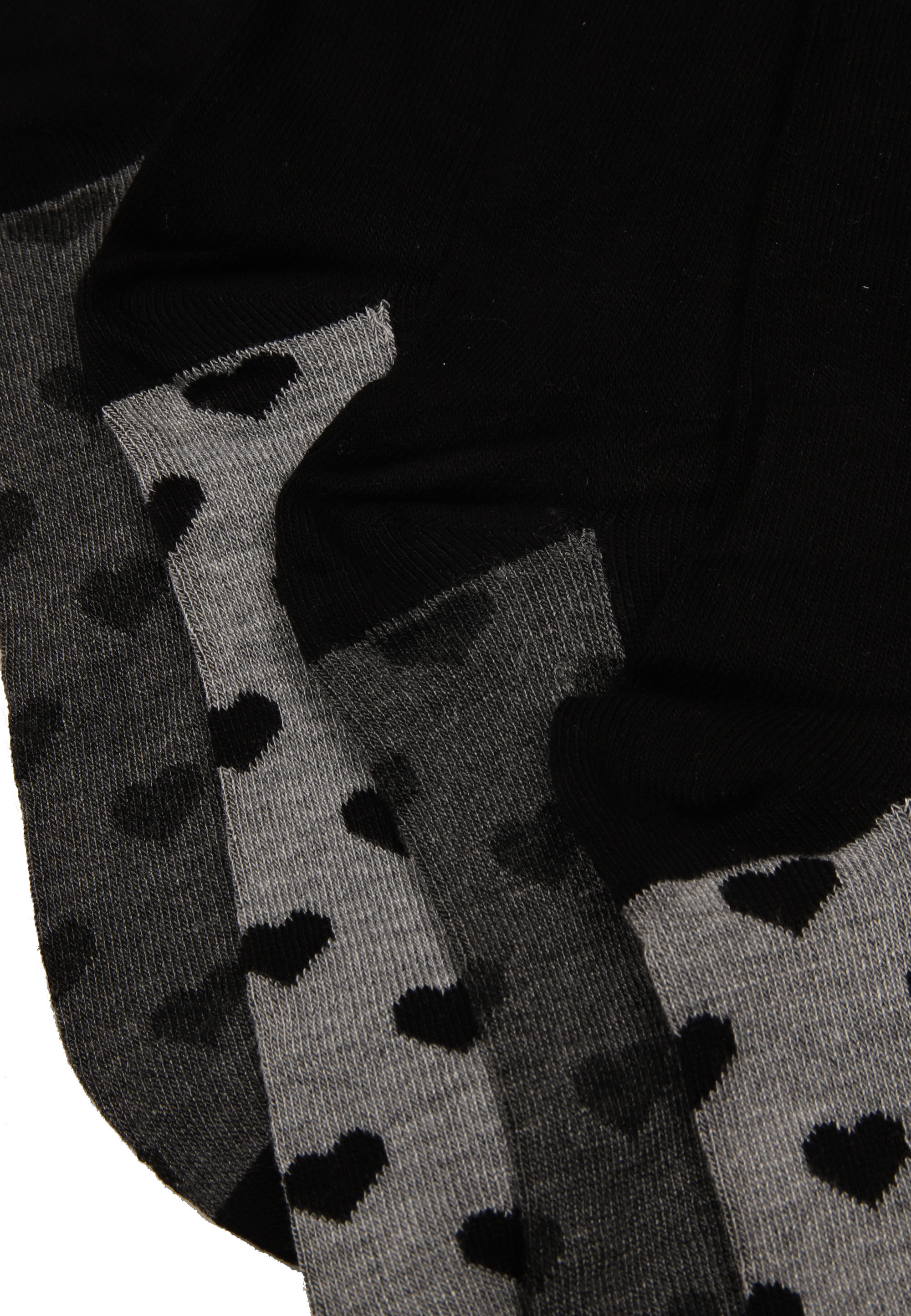 Womens 4pk Black Heart Super Soft Socks