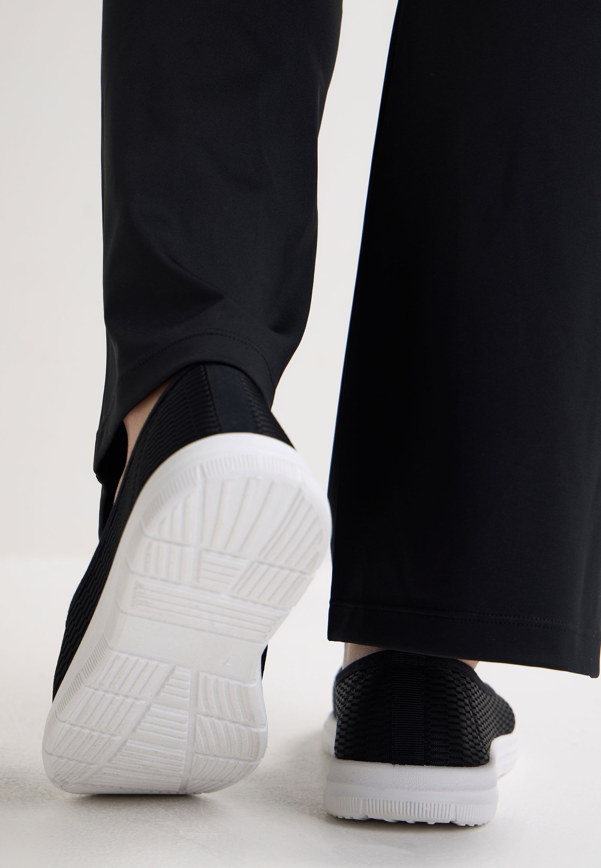 Womens Black Plain Slip On Ballet Flat Trainers