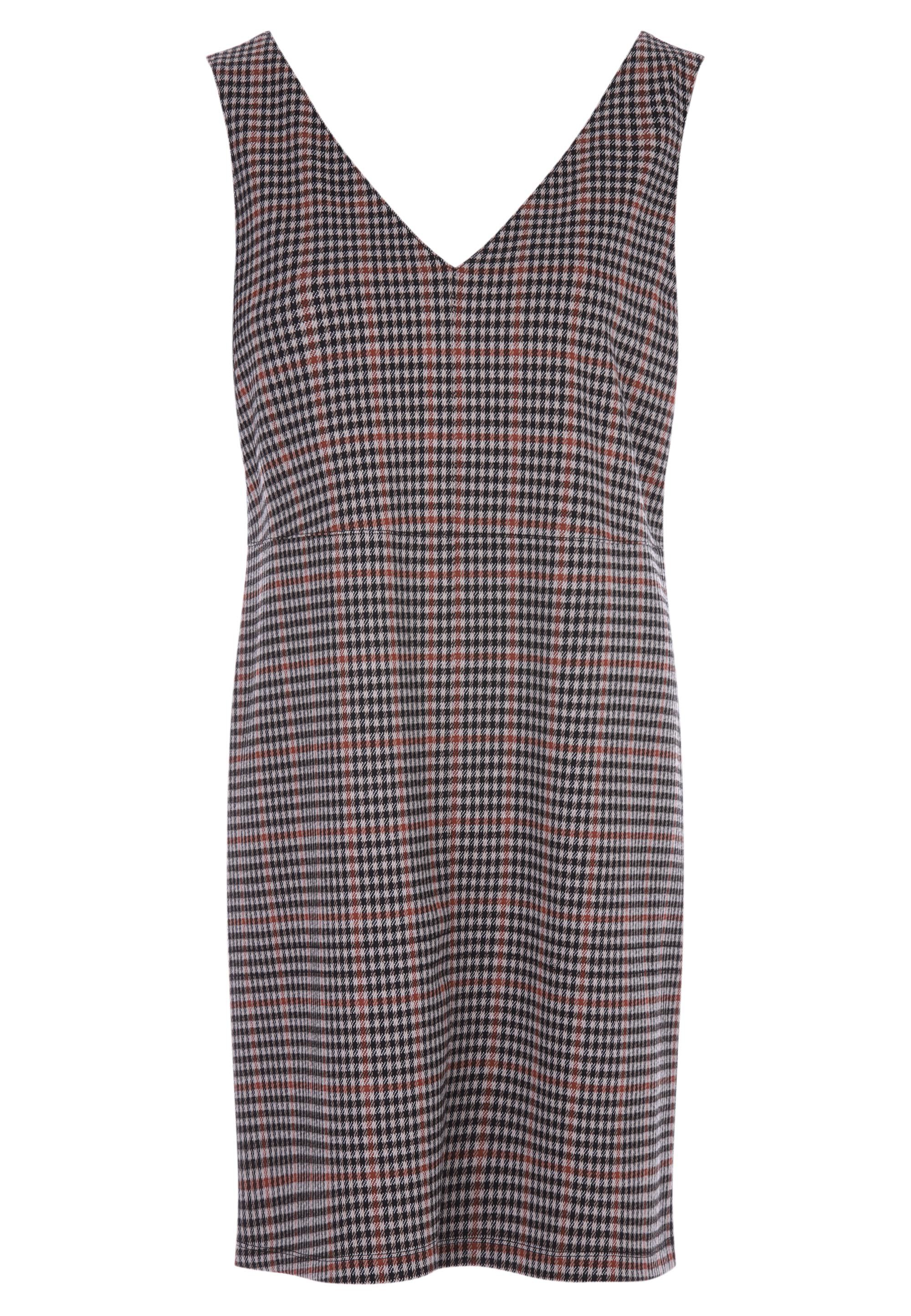 Womens Brown Check Pinny Dress
