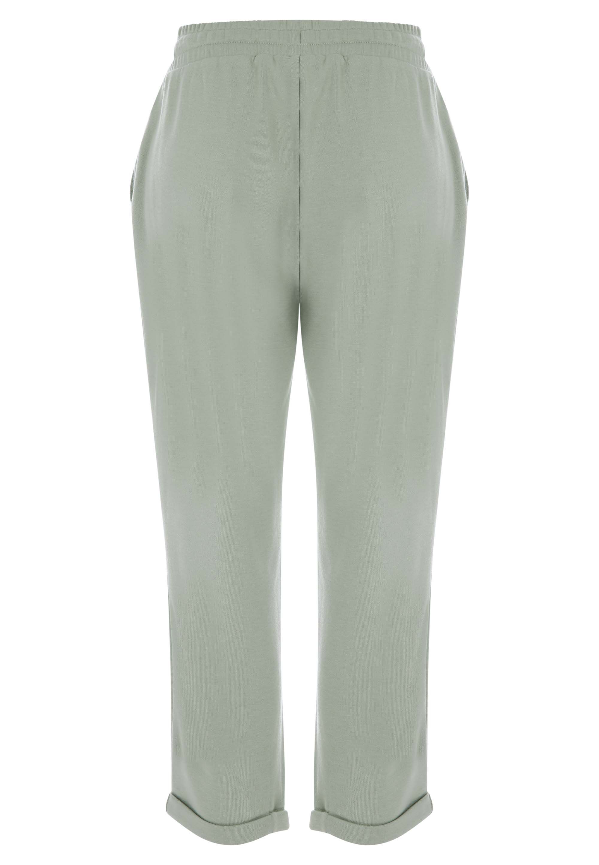 Womens Sage Plain Cropped Joggers
