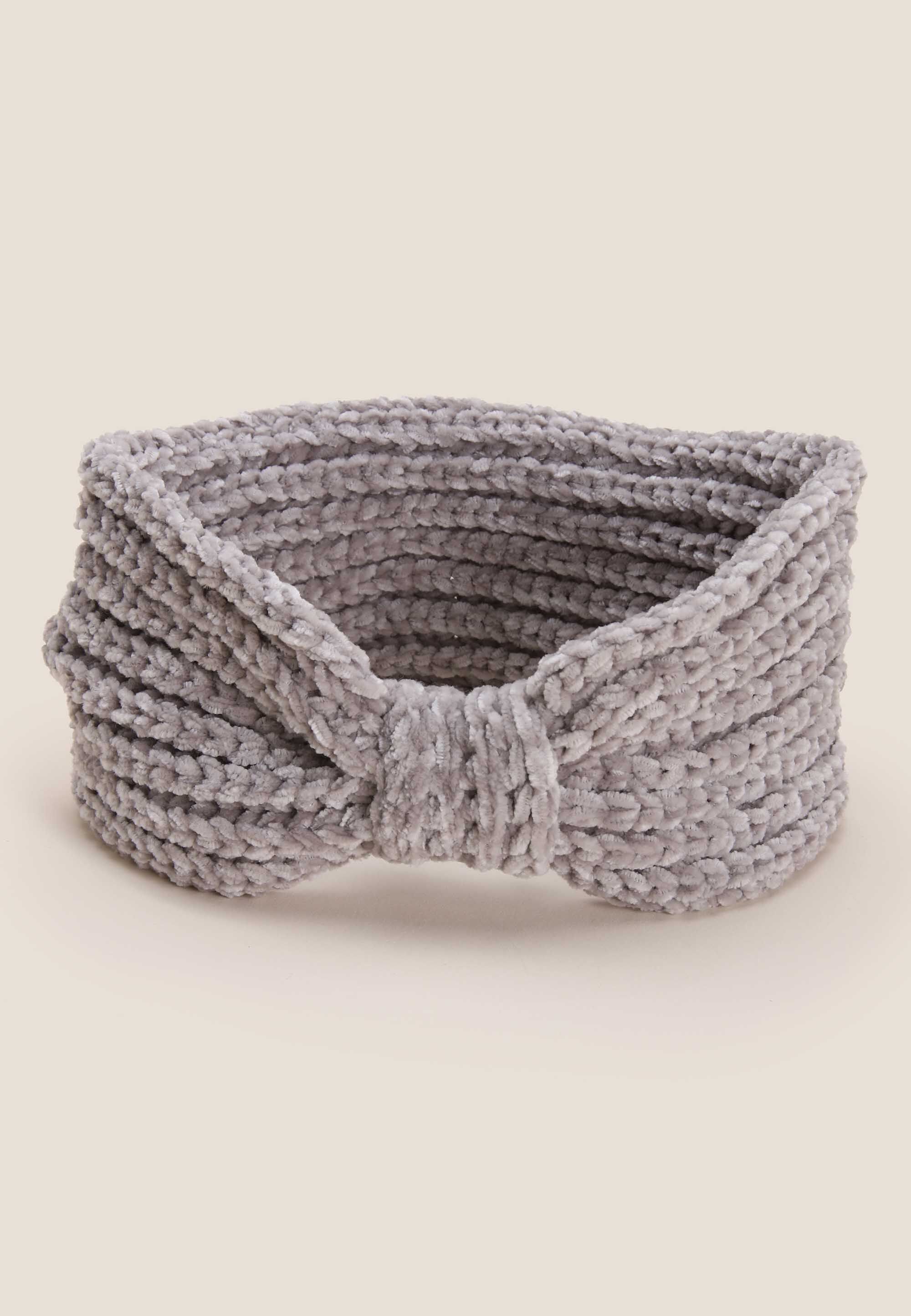 Womens Grey Chenille Headband