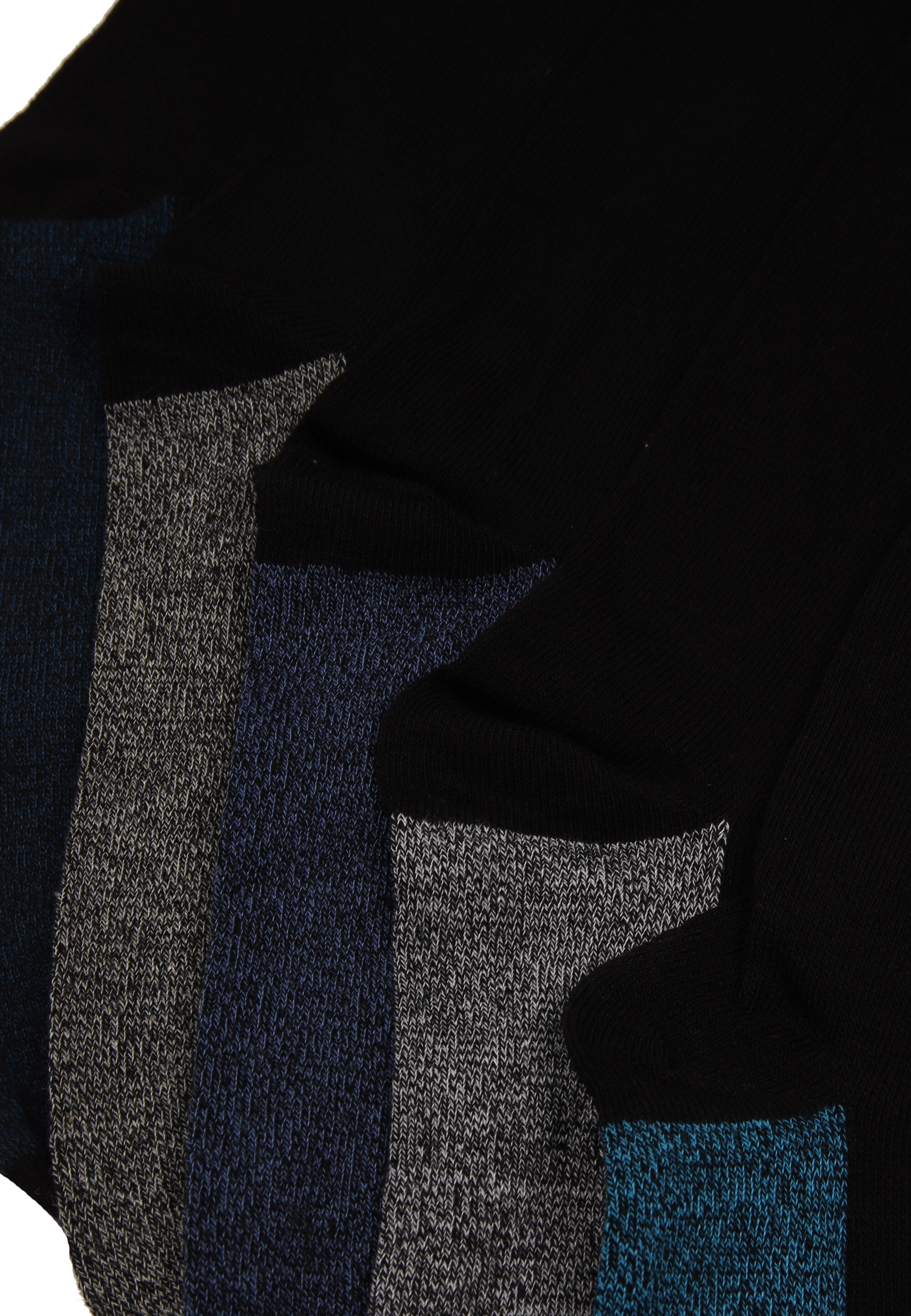 Mens 5pk Black & Grey Footbed Ankle Socks