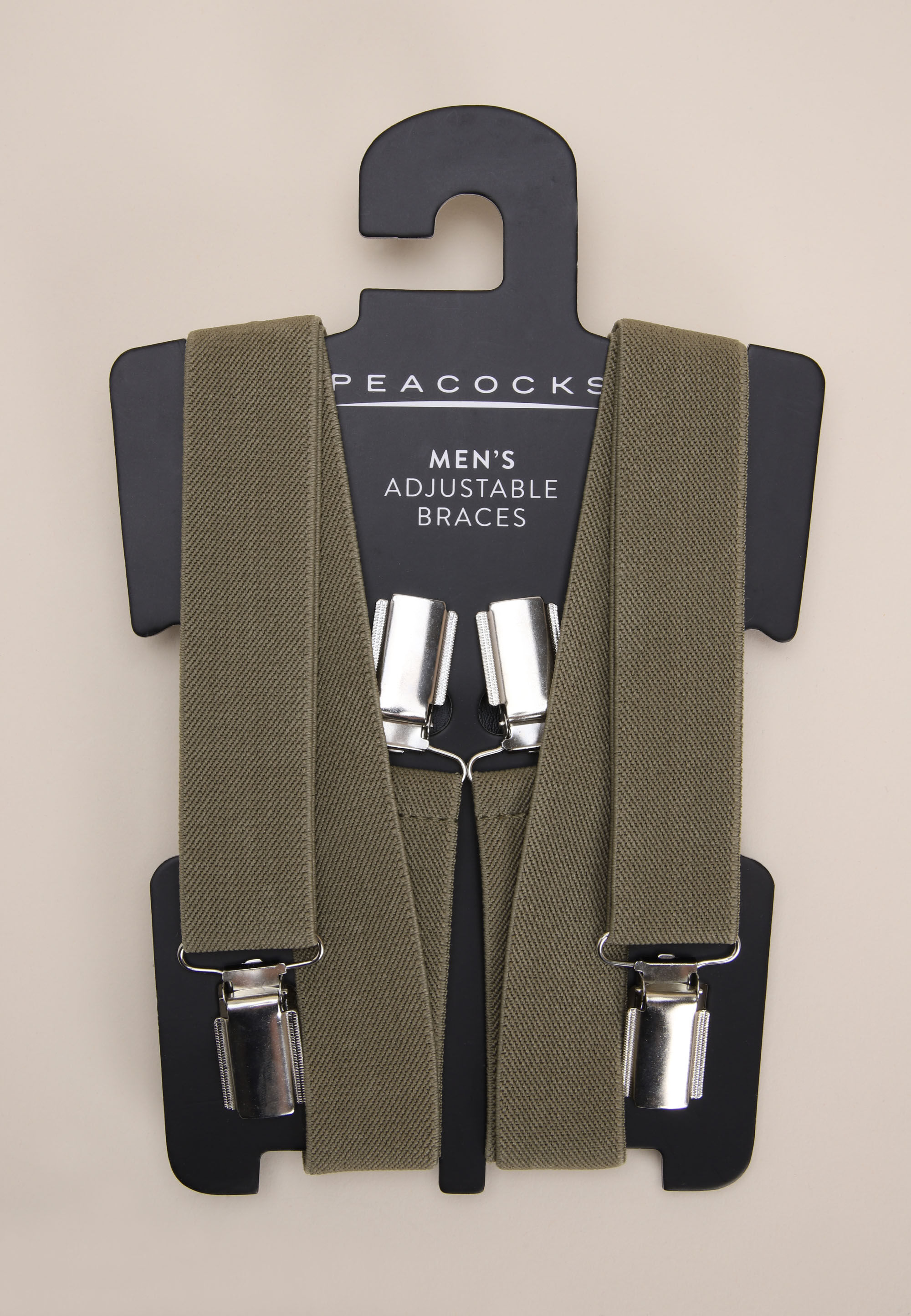 Mens Khaki Adjustable Braces