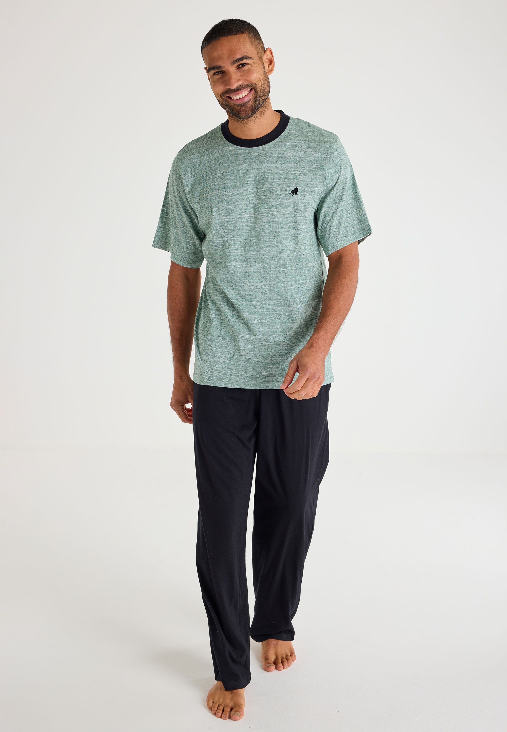 Mens Green Jersey Pyjama Set