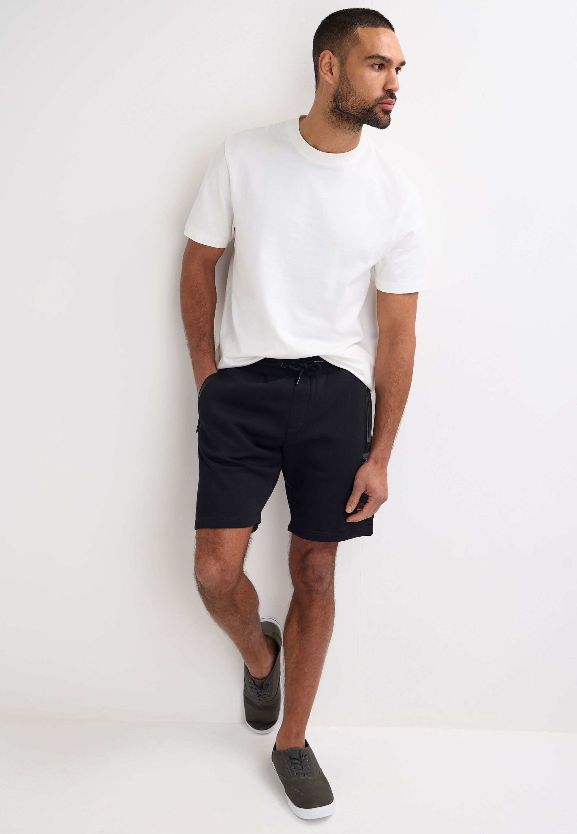 Mens Black Sport Sweat Shorts